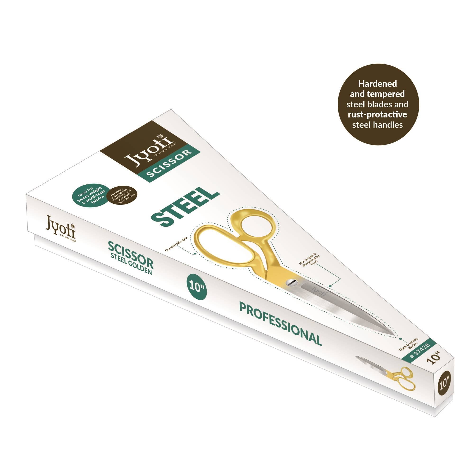 Jyoti Scissor 10" Steel Golden - Pack of 1