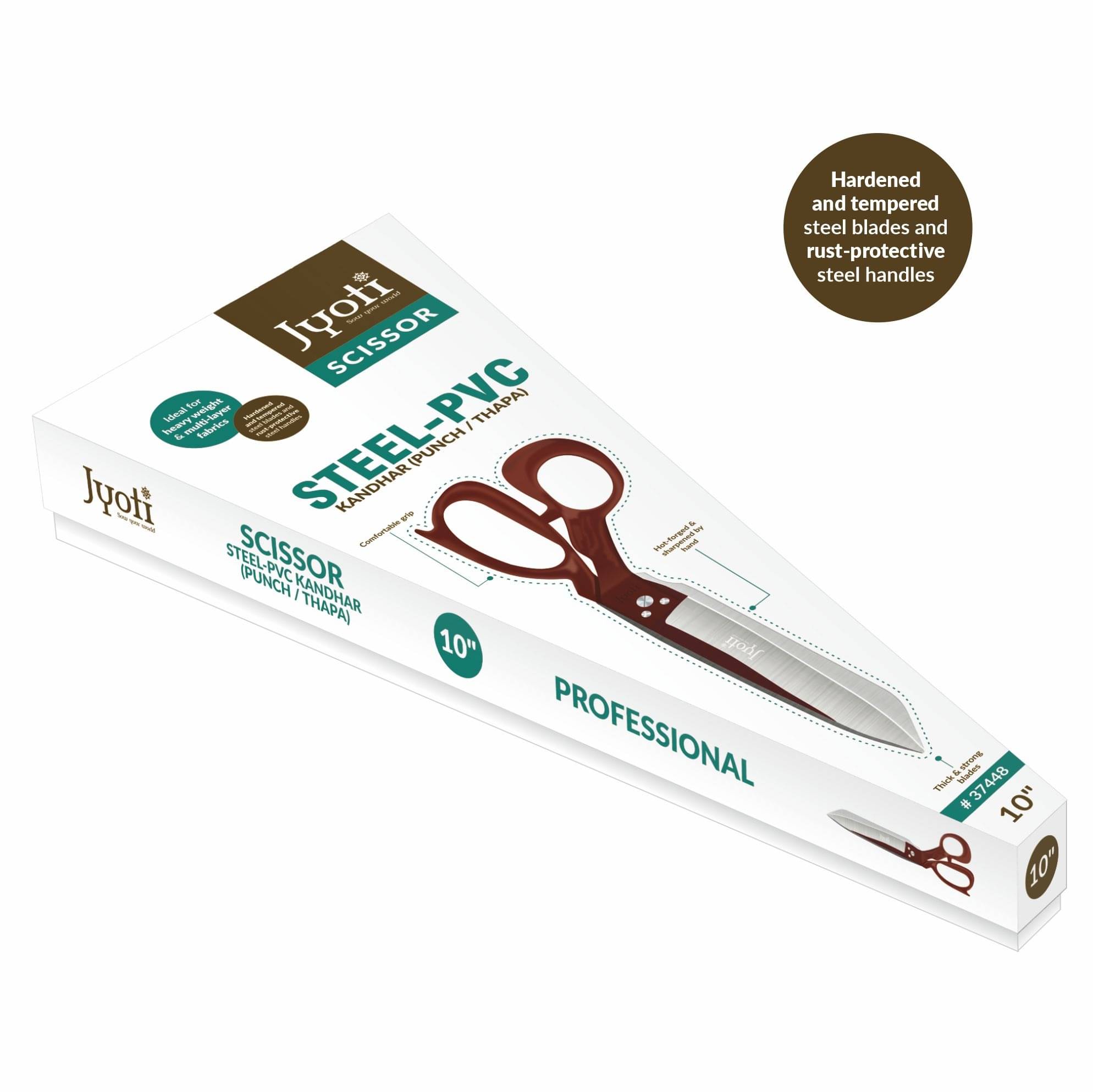     			Jyoti Scissor 10" Steel Kandhar (Punch/Thapa), PVC - Pack of 1