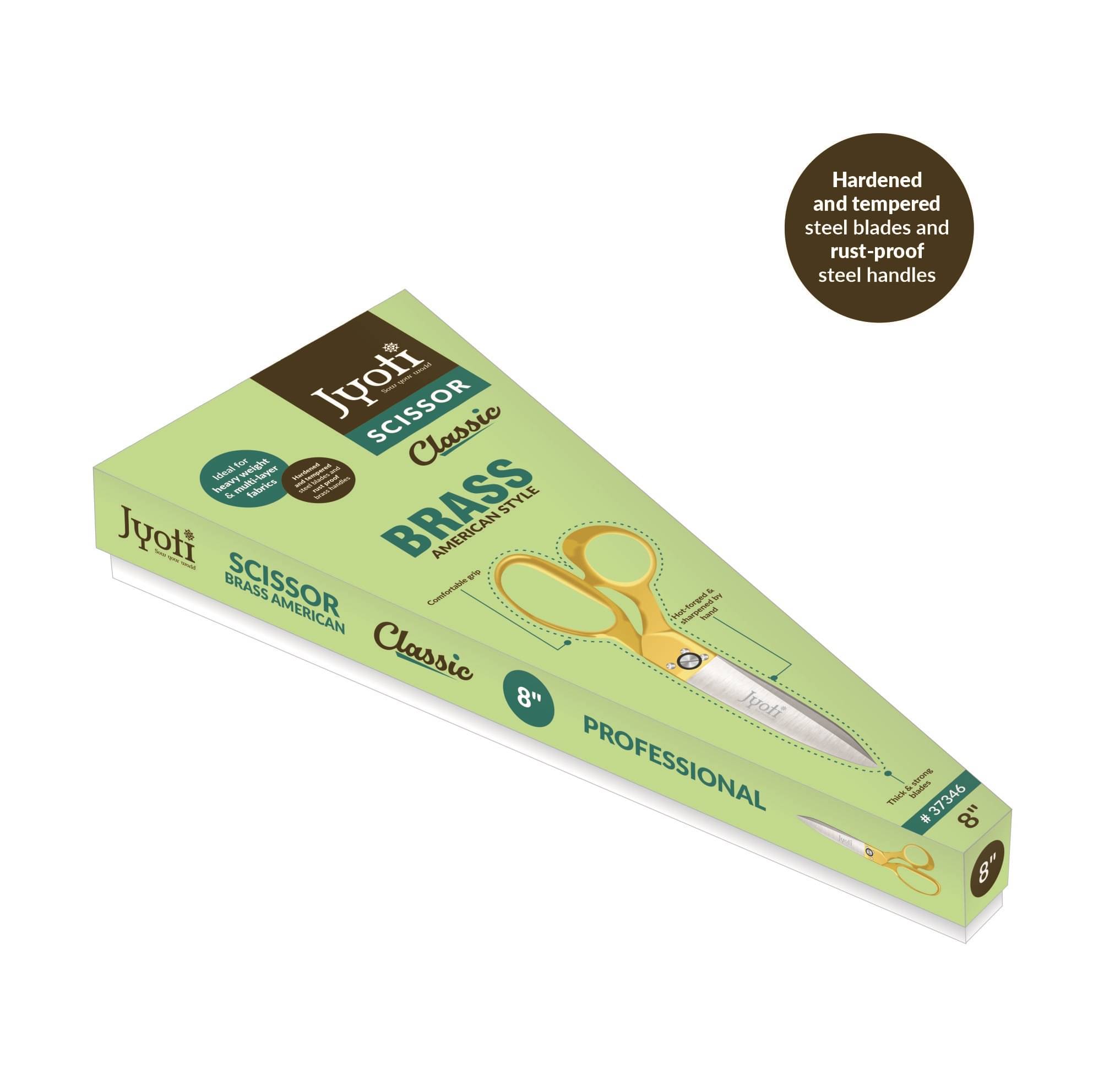 Jyoti Scissor 8" Brass American Style (Classic) - Pack of 1 Jyoti Scissor 8" Brass American Style (Classic) - Pack of 1