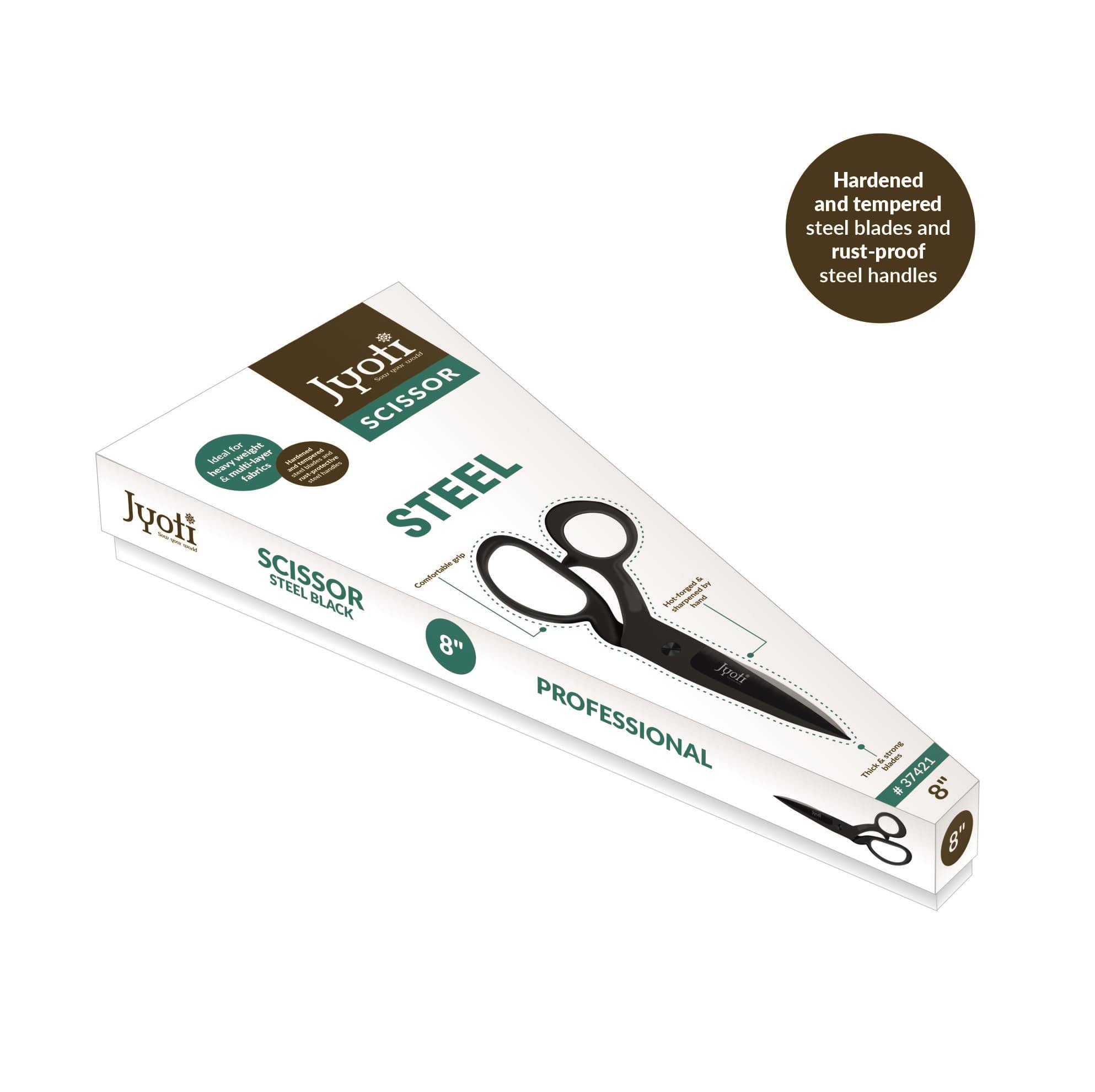 Jyoti Scissor 8" Steel Black for Professional Use - Pack of 1