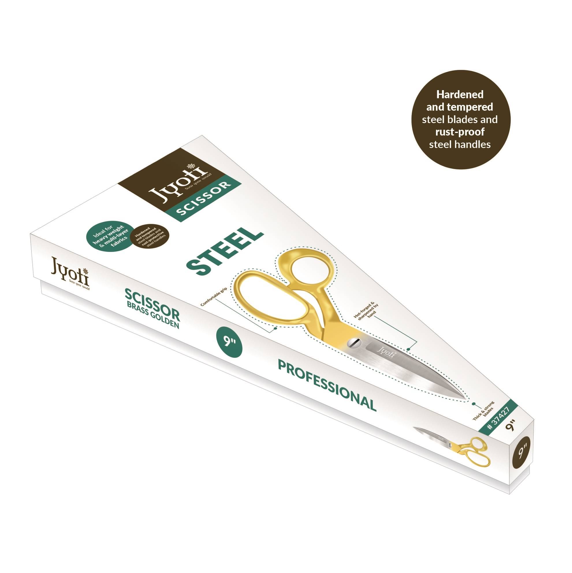     			Jyoti Scissor 9" Steel Golden - Pack of 1