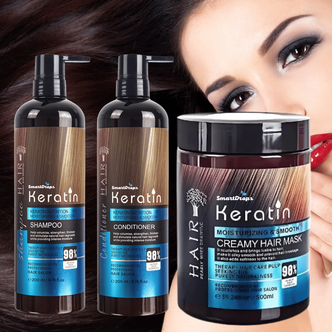     			Keratin Power Hair Care Combo Shampoo, Conditioner & Keratin Hair Mask for Men & Women