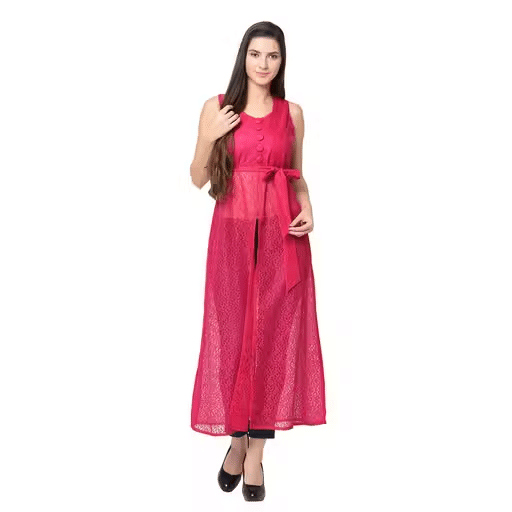     			Lilyn Women Net A-line Dress ( Pink )