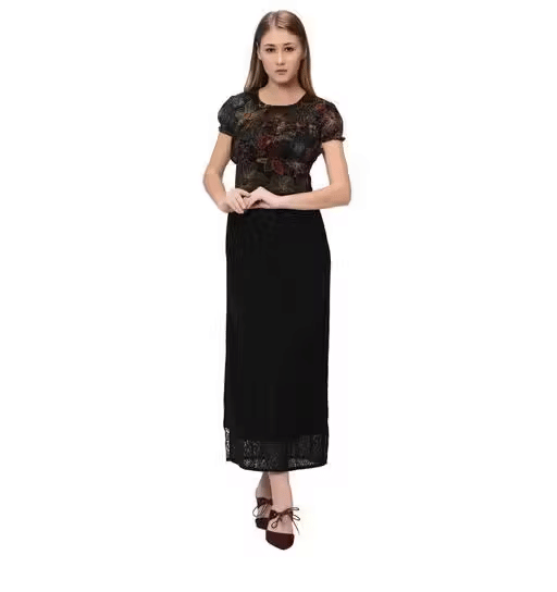     			Lilyn Women Net A-line Dress ( Black )