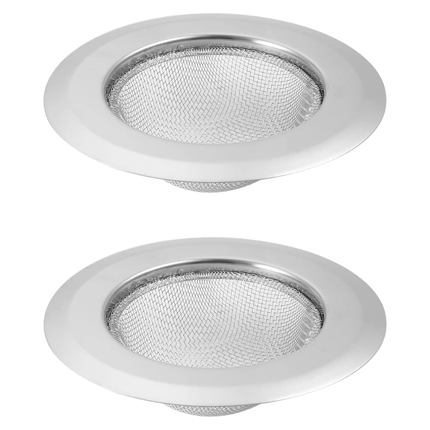     			MAGNIQUE 2 Pc heavy duty Rust free Large Stainless Steel Kitchen Sink Strainer Plug, Filter Stopper Mesh Jali Long Hair Food Blockages Cleaning Tool for Bathroom Kitchen Sink, 11.3 cm (Suitable for drain diameter 7.3cm to 9.0cm)