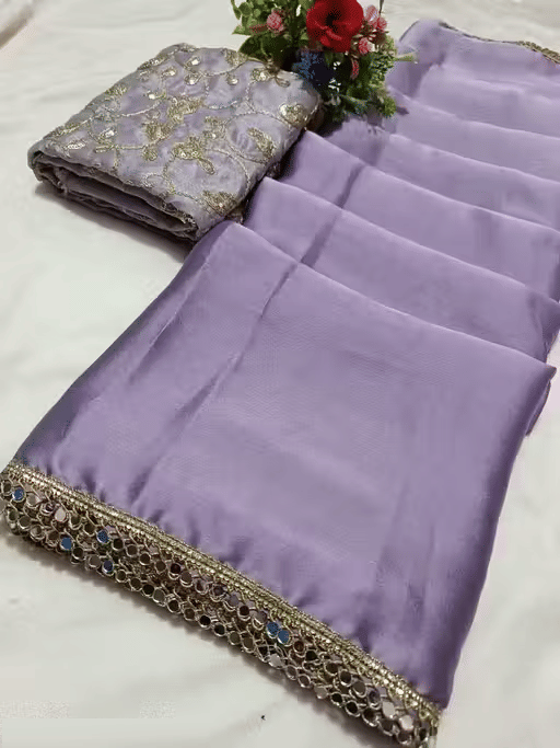     			PARVANYA FASHION HUB Georgette Printed Regular Saree With Unstitched Blouse Piece ( Purple )