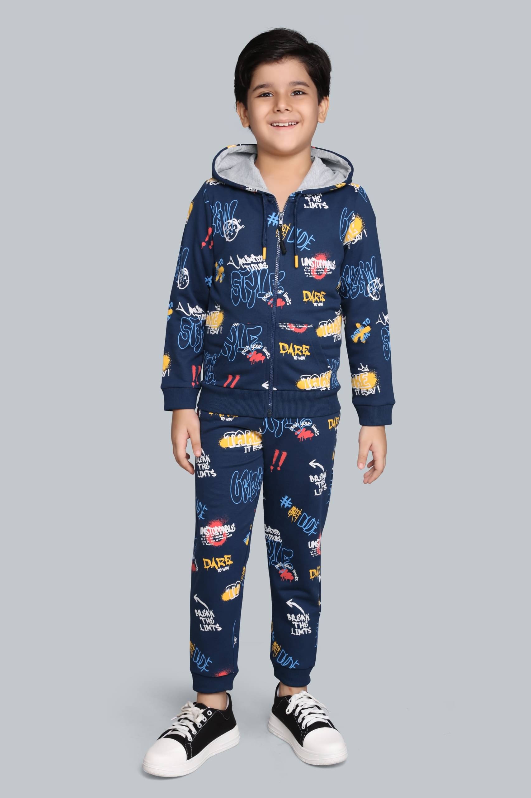     			PLUM TREE Pack of 1 Boys Cotton Sweatshirt & Trackpant Set ( Multi )