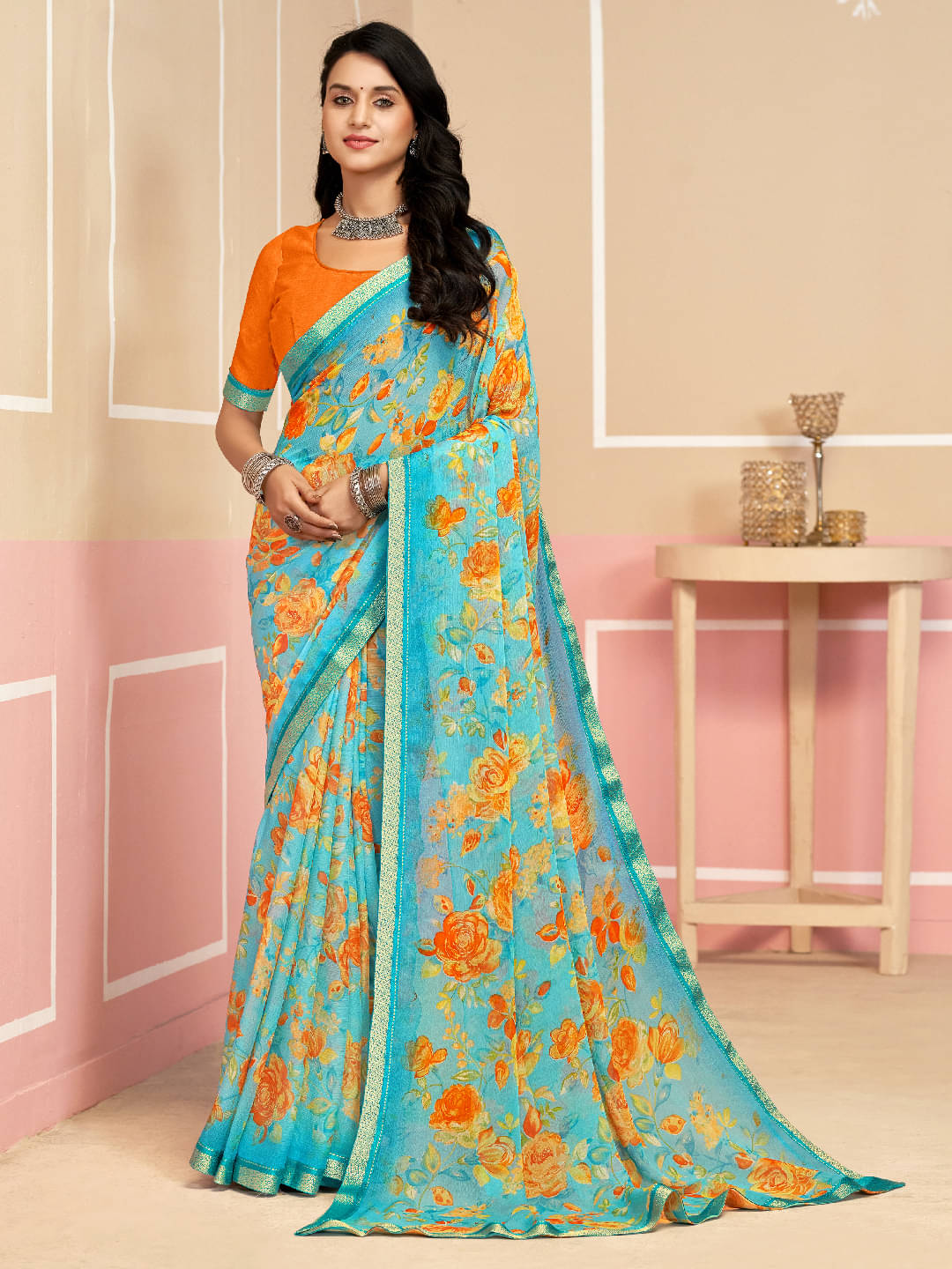 Panbai sarees Chiffon Solid Regular Saree Without Blouse Piece ( Multicolor ) Panbai sarees Chiffon Solid Regular Saree Without Blouse Piece ( Multicolor )