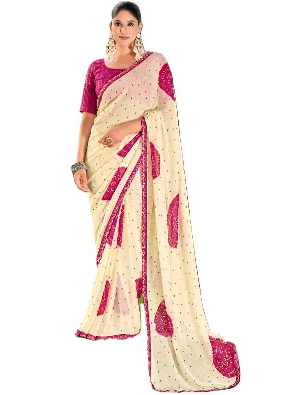     			Panbai sarees Chiffon Solid Regular Saree Without Blouse Piece ( Purple )