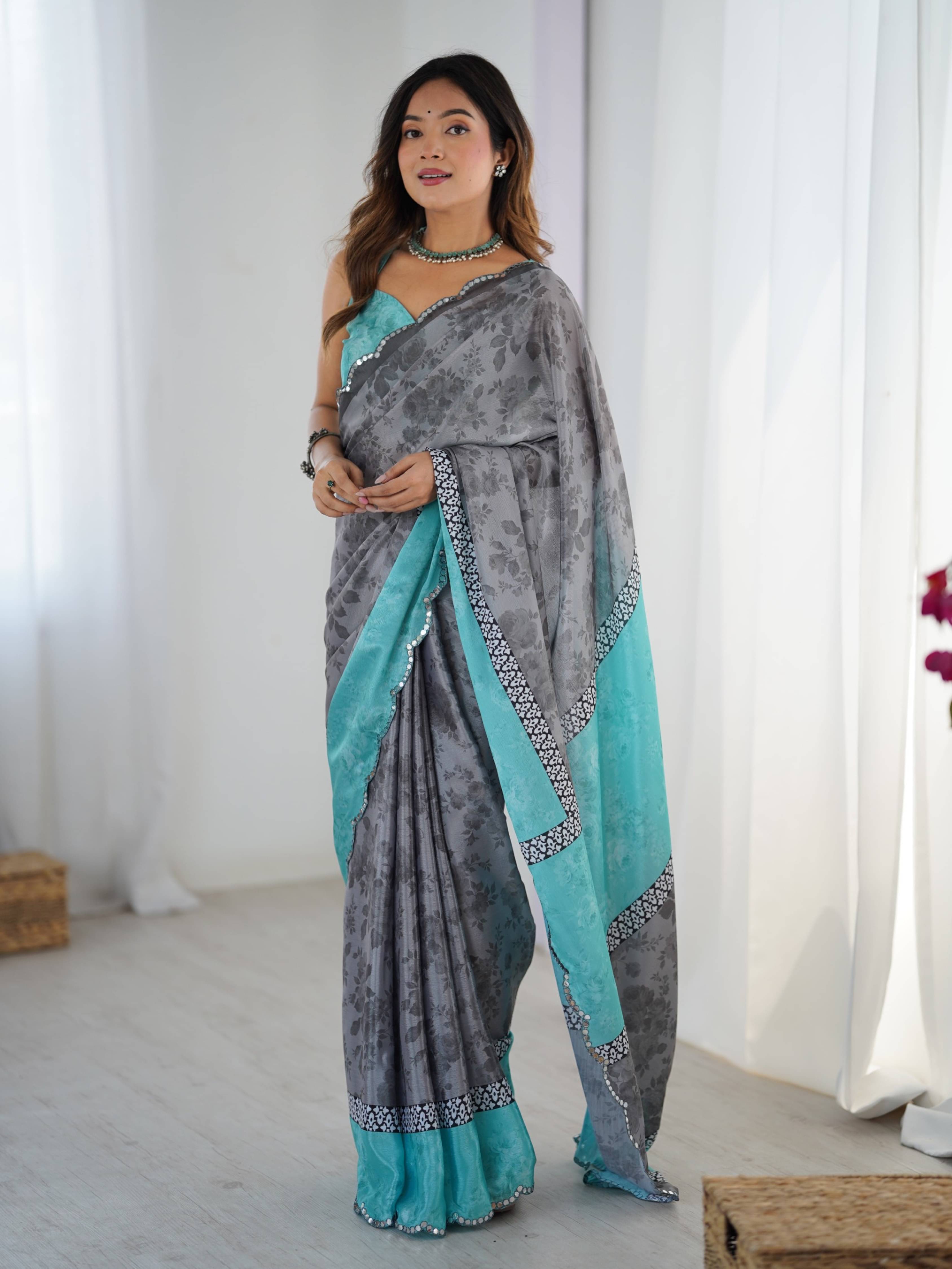     			Panbai sarees Chiffon Solid Regular Saree Without Blouse Piece ( Cream )