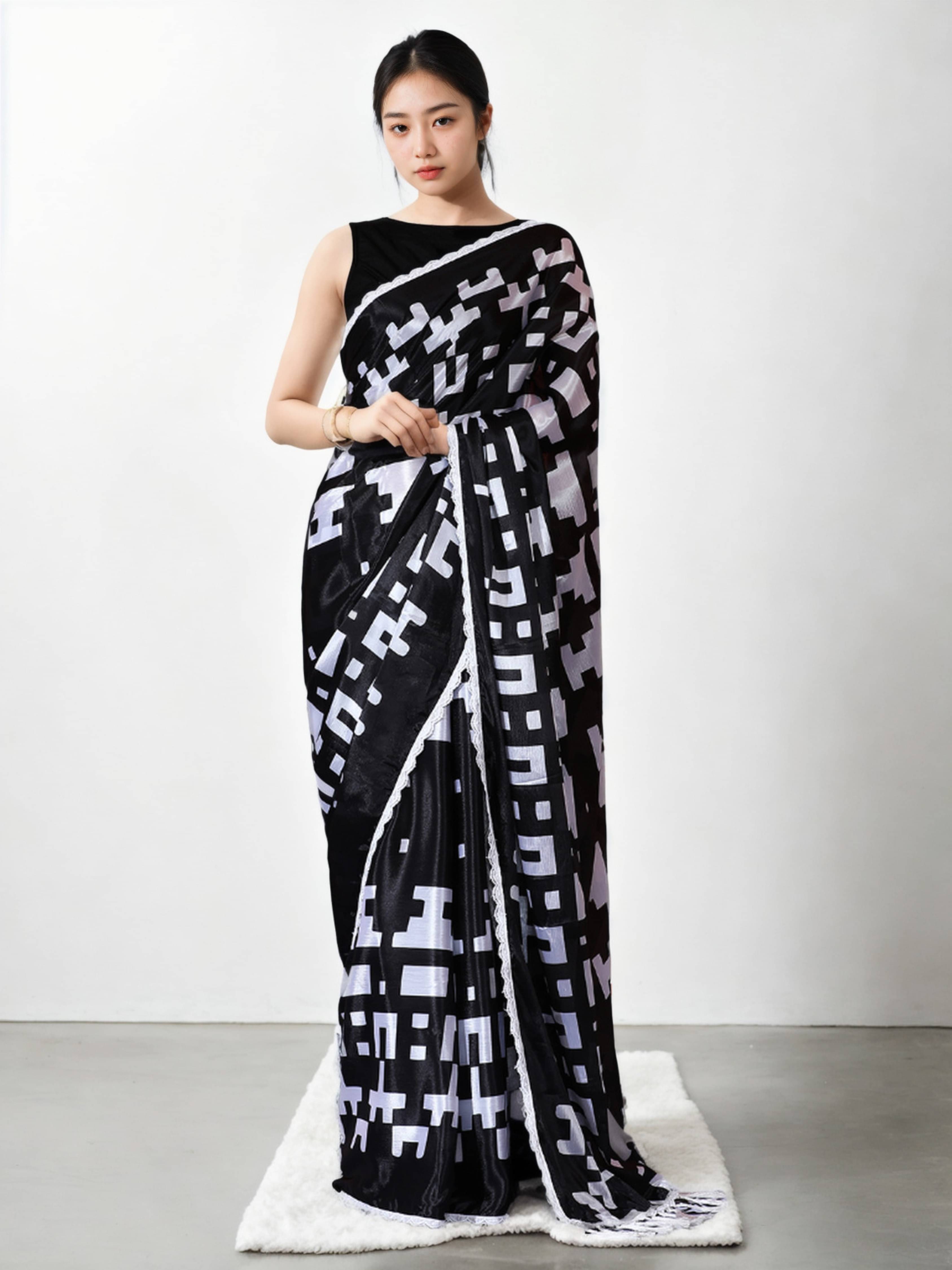     			Panbai sarees Chiffon Solid Regular Saree With Unstitched Blouse Piece ( White )