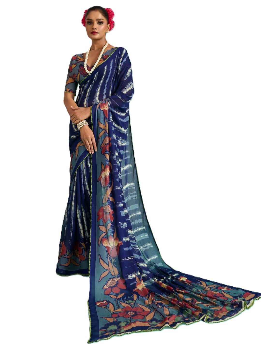 Panbai sarees Chiffon Solid Regular Saree Without Blouse Piece ( Blue ) Panbai sarees Chiffon Solid Regular Saree Without Blouse Piece ( Blue )