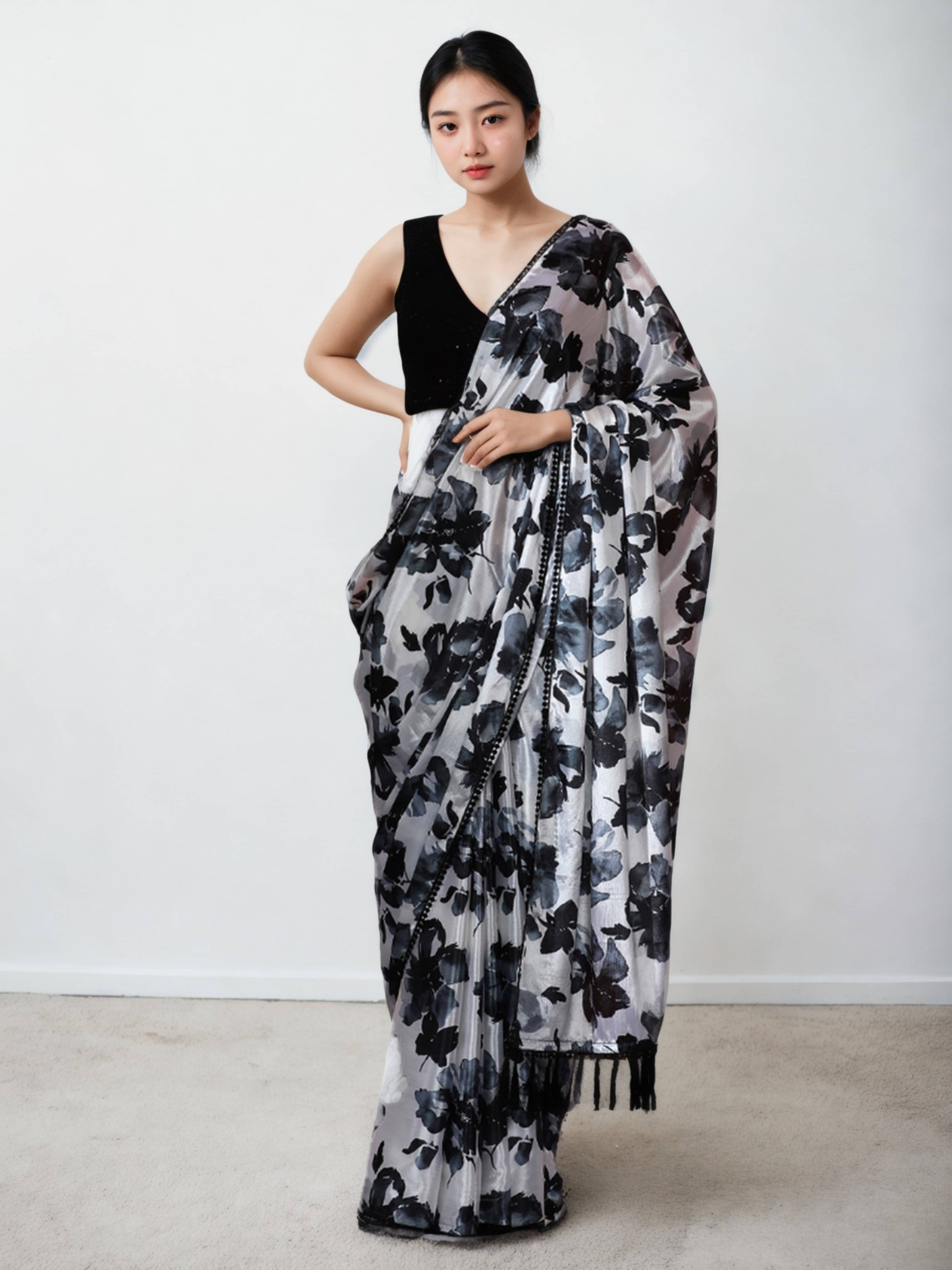     			Panbai sarees Chiffon Solid Regular Saree With Unstitched Blouse Piece ( Off White )