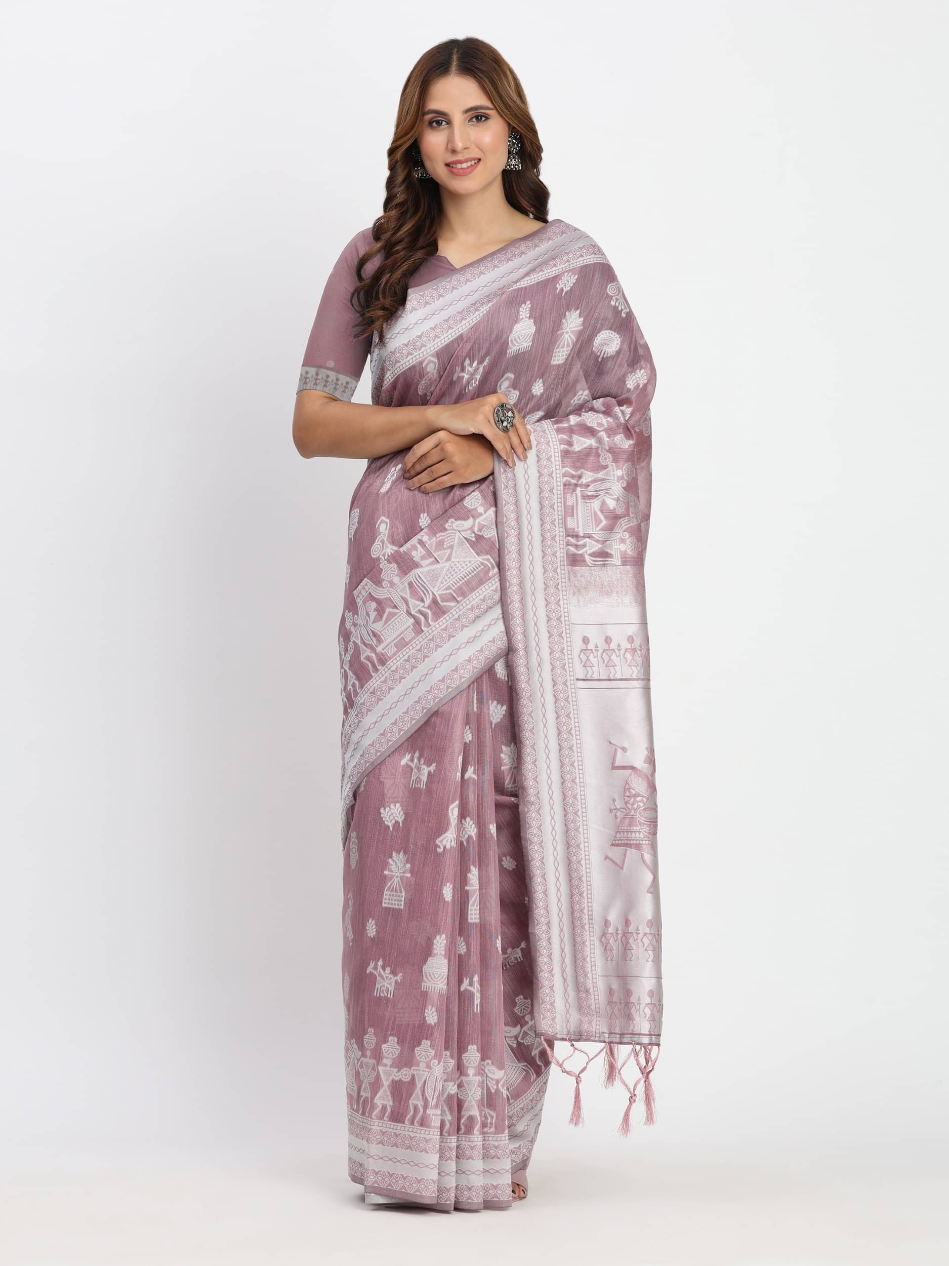     			Panbai sarees Cotton Solid Regular Saree Without Blouse Piece ( Lavender )