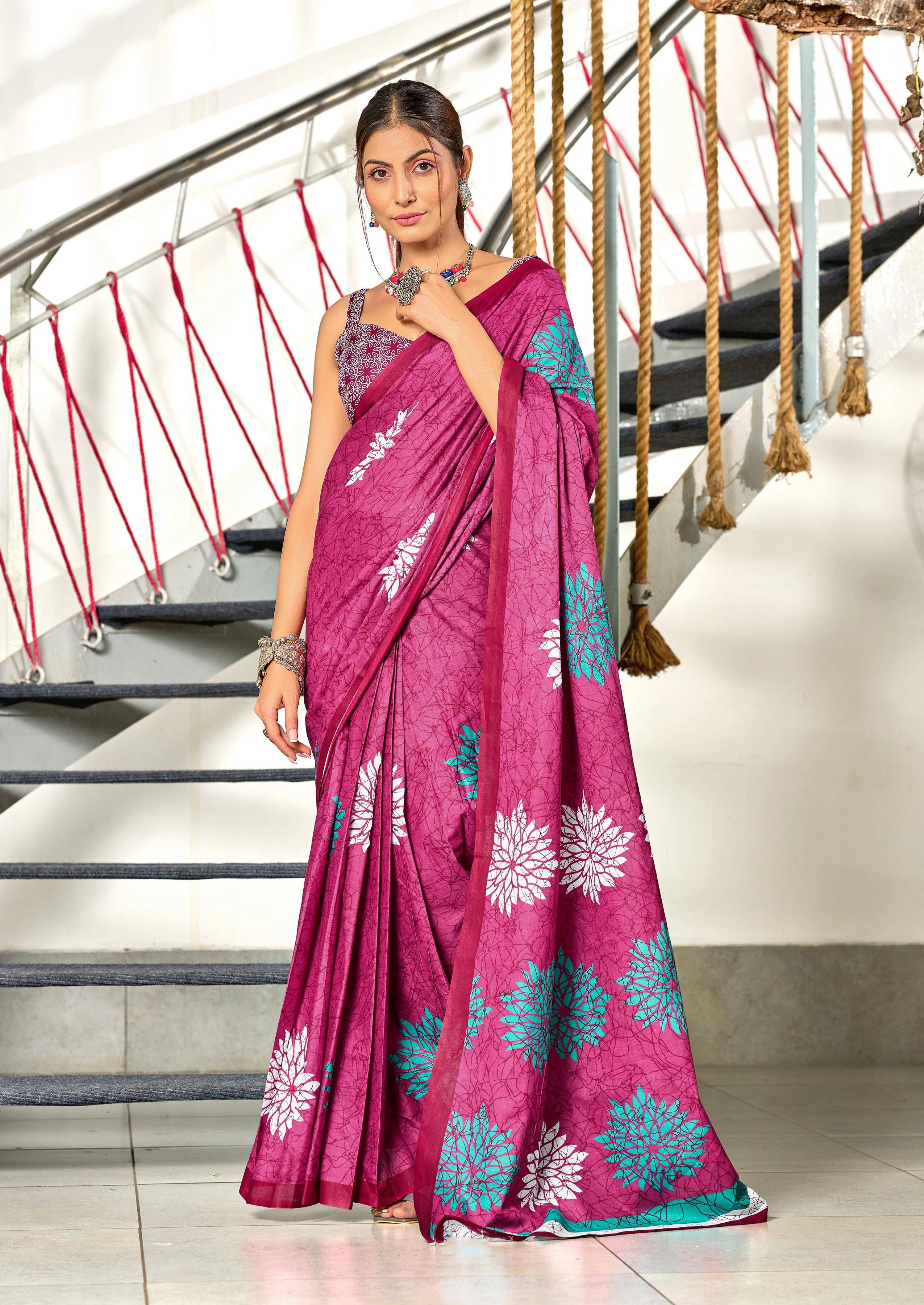     			Panbai sarees Cotton Solid Regular Saree Without Blouse Piece ( Pink )