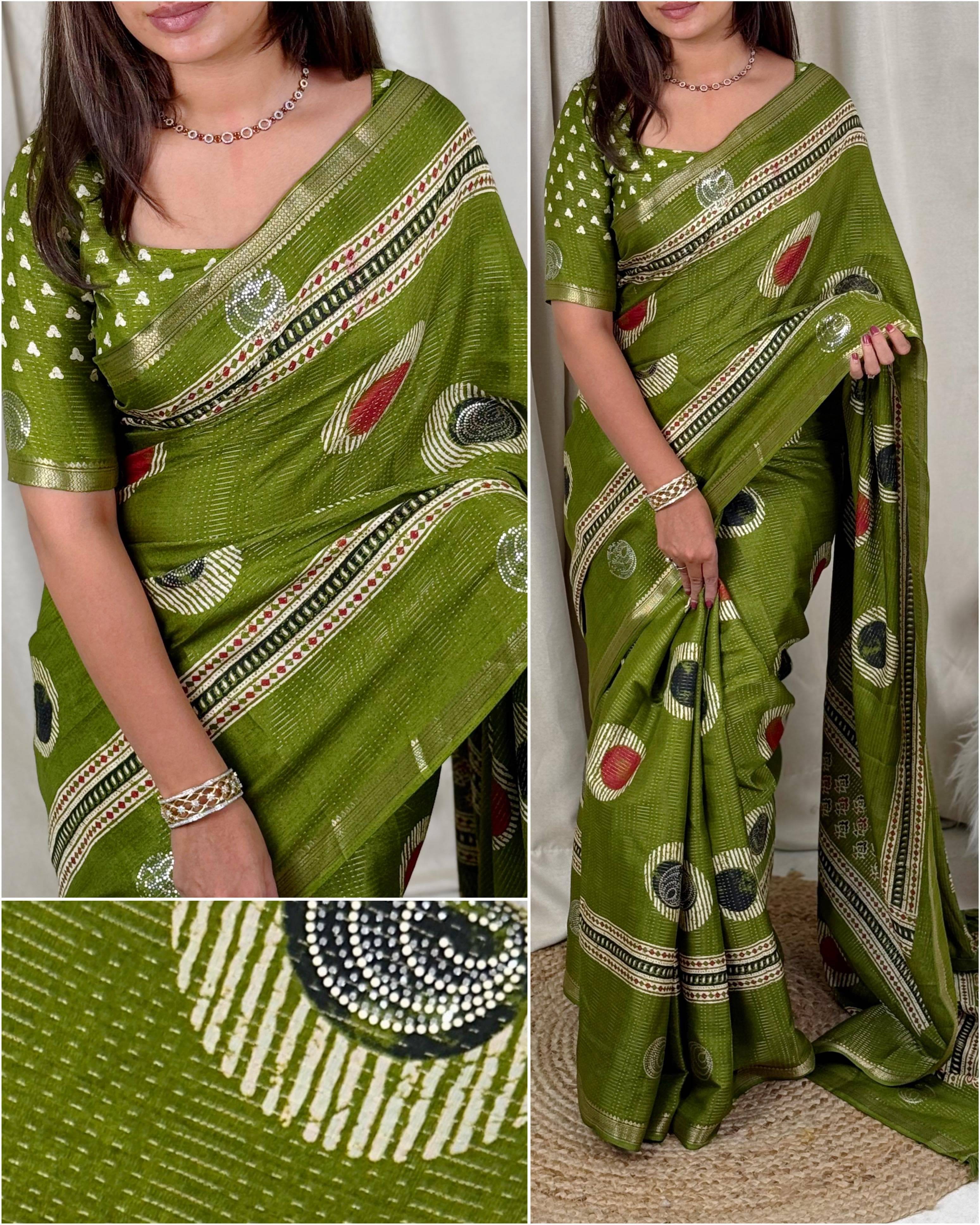    			Panbai sarees Cotton Solid Regular Saree Without Blouse Piece ( Green )