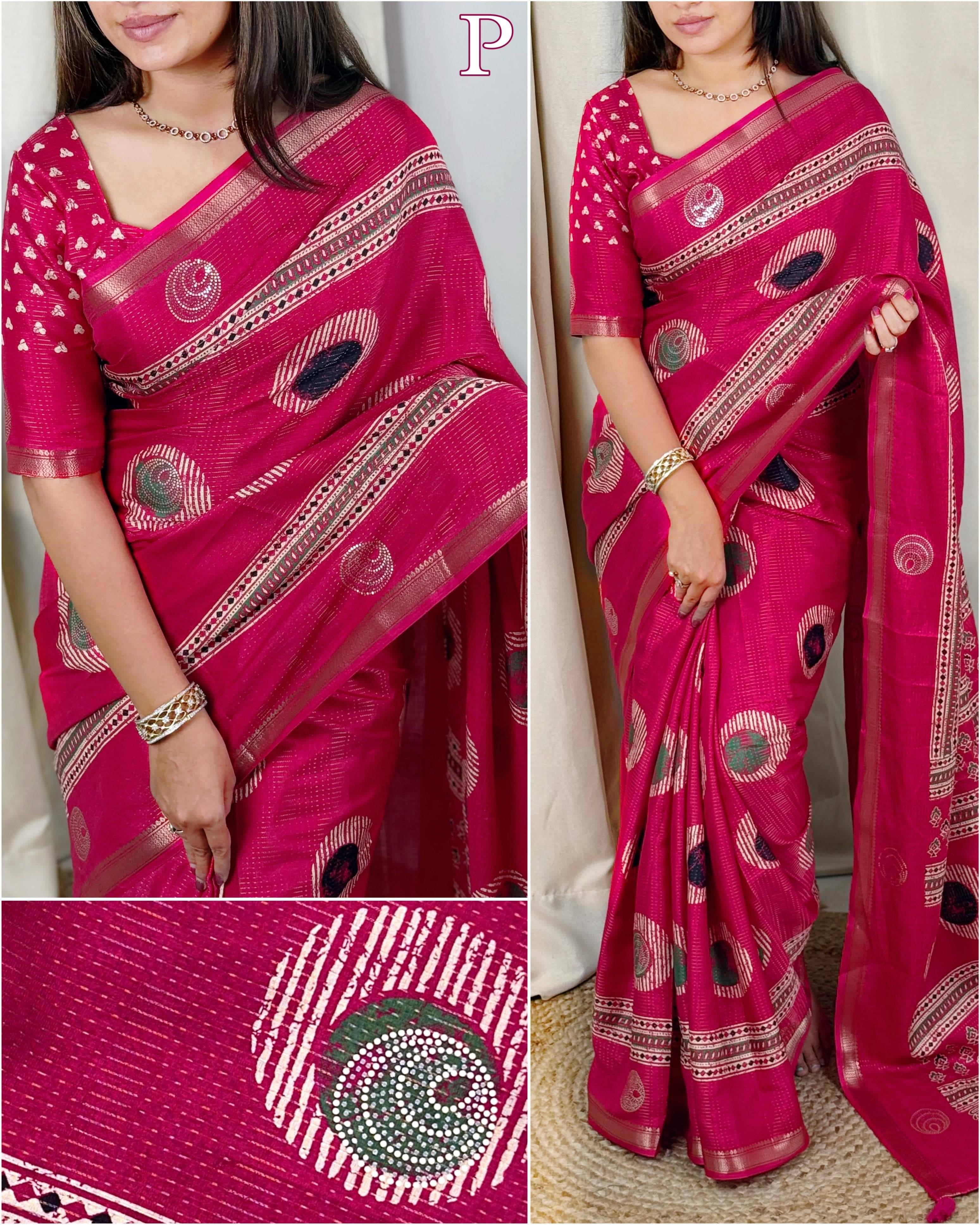     			Panbai sarees Cotton Solid Regular Saree Without Blouse Piece ( Pink )