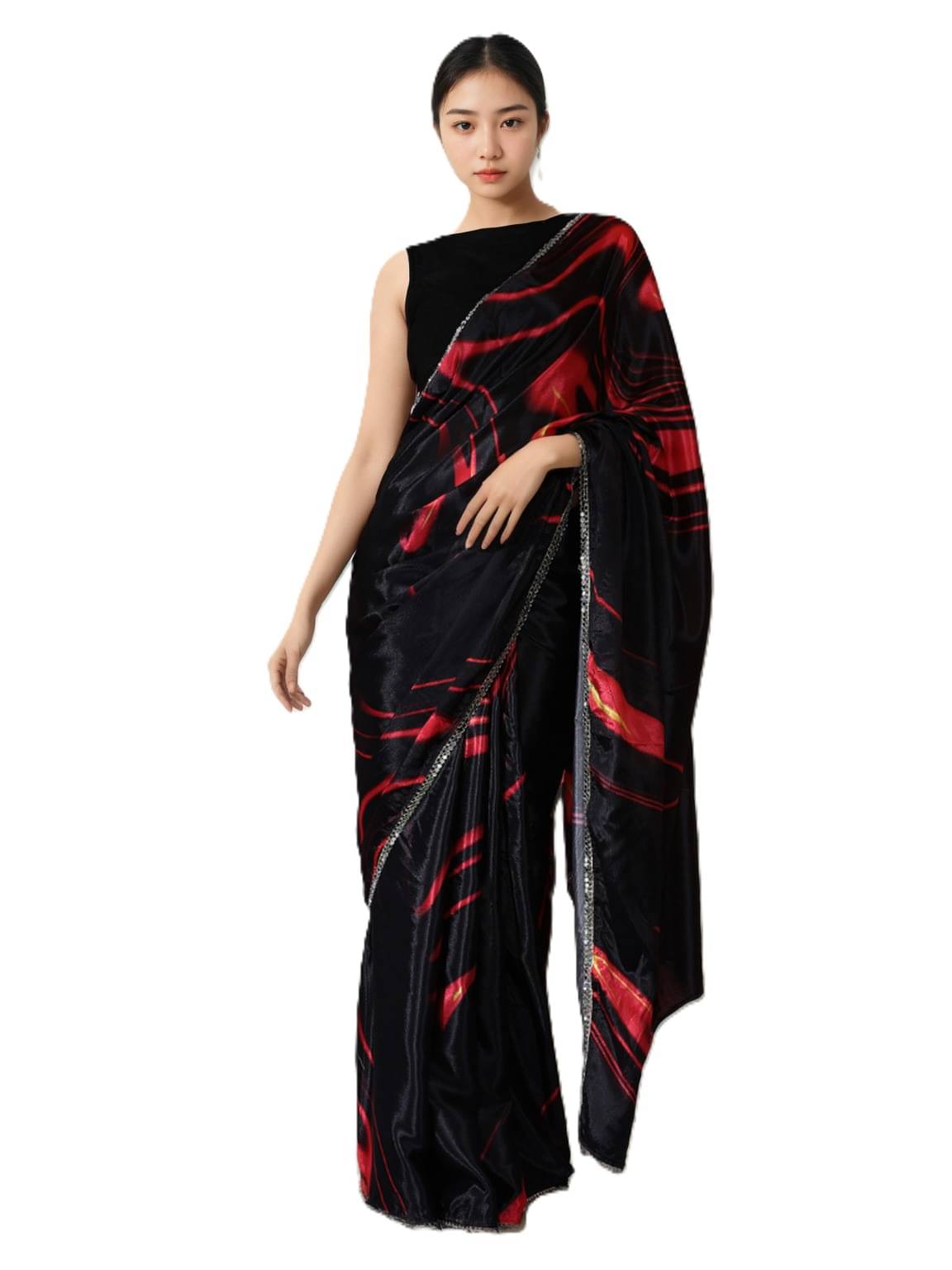     			Panbai sarees Silk Blend Solid Regular Saree With Unstitched Blouse Piece ( Black )