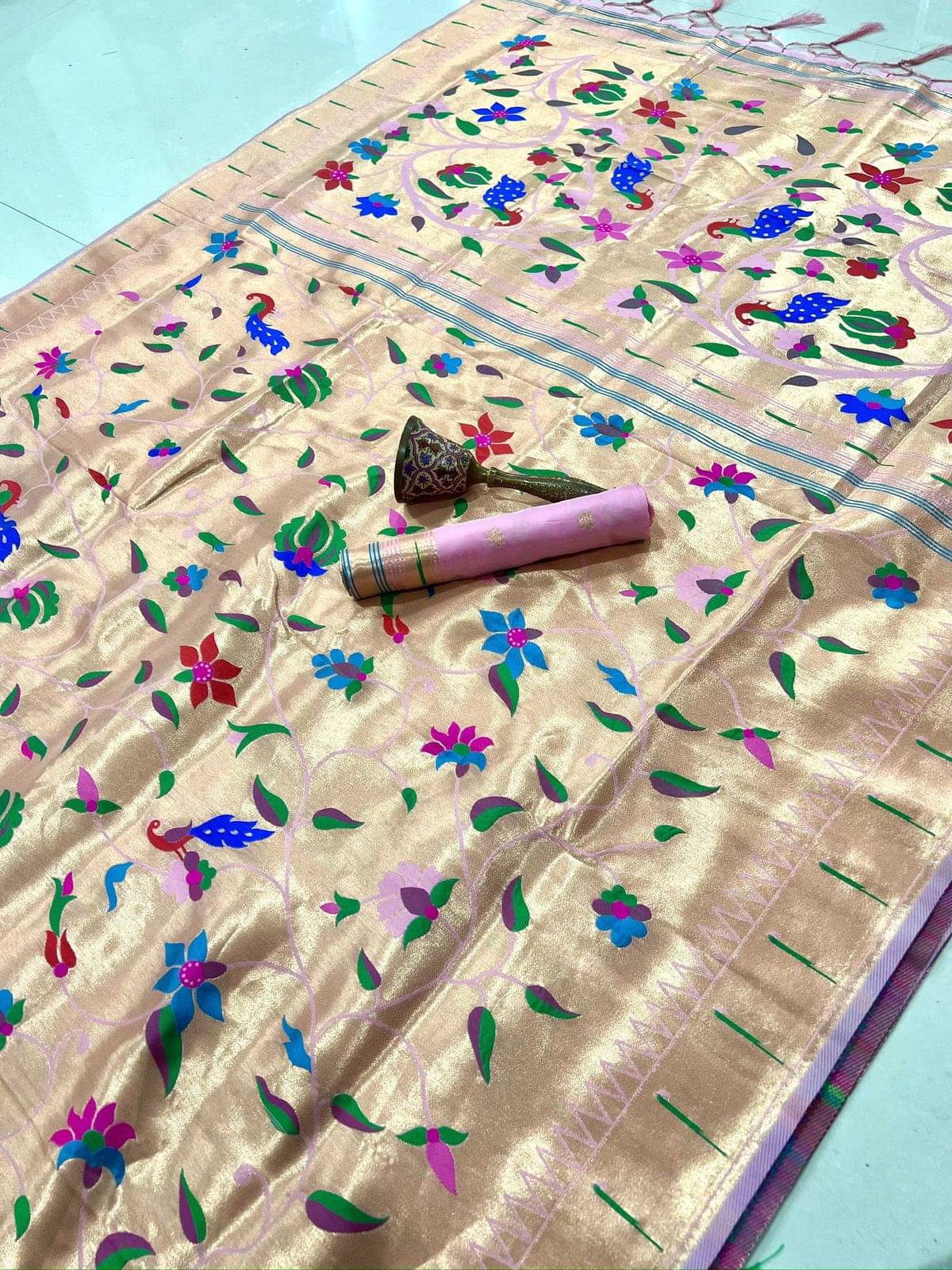 Panbai sarees Silk Solid Regular Saree Without Blouse Piece ( Multicolor 12 ) Panbai sarees Silk Solid Regular Saree Without Blouse Piece ( Multicolor 12 )