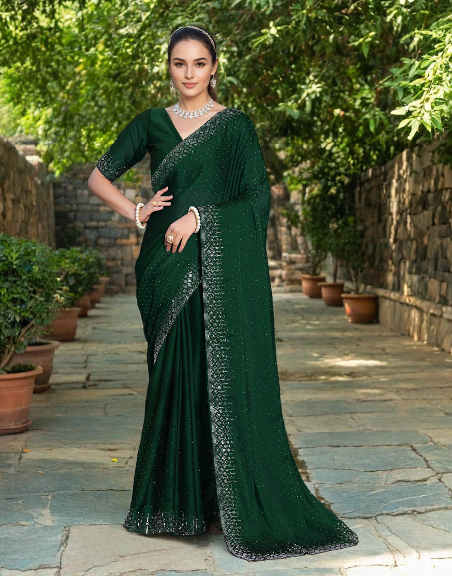 Panbai sarees Silk Solid Regular Saree Without Blouse Piece ( Green ) Panbai sarees Silk Solid Regular Saree Without Blouse Piece ( Green )