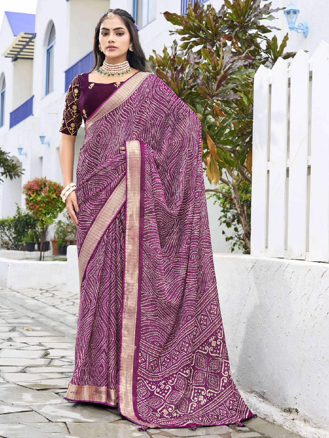     			Panbai sarees Silk Solid Regular Saree Without Blouse Piece ( Purple )