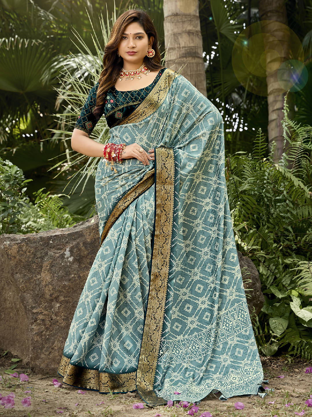     			Panbai sarees Silk Solid Regular Saree Without Blouse Piece ( Blue )