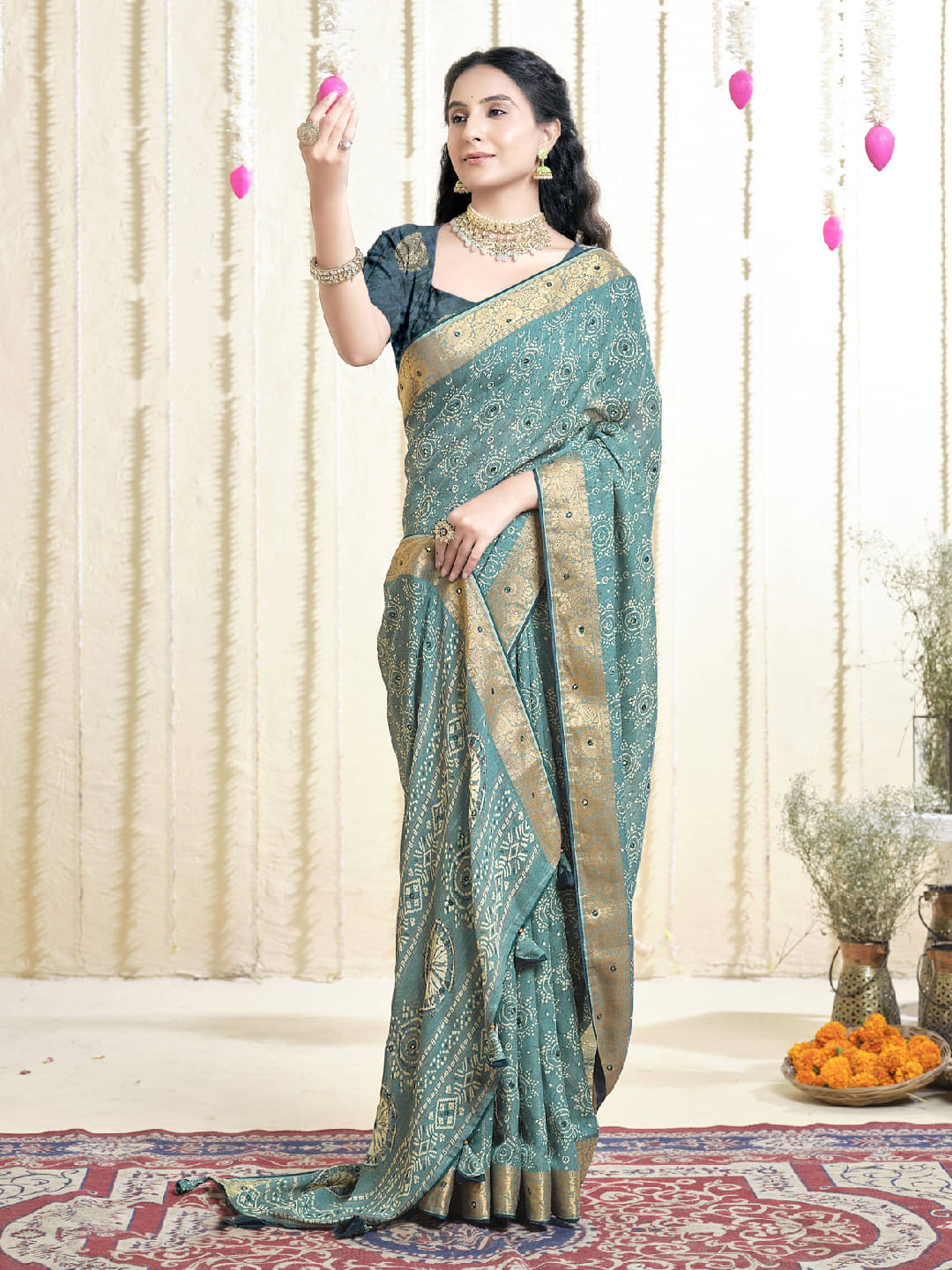     			Panbai sarees Silk Solid Regular Saree Without Blouse Piece ( Blue )
