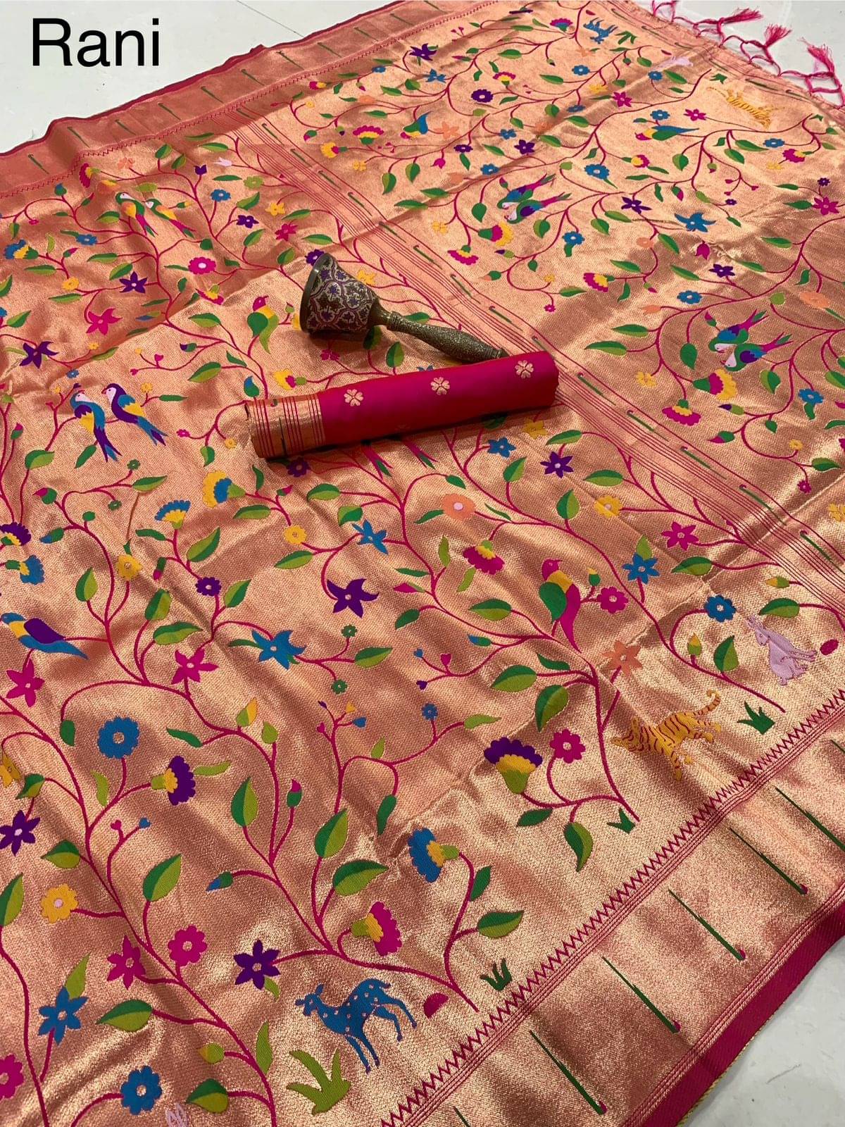     			Panbai sarees Silk Solid Regular Saree Without Blouse Piece ( Pink )