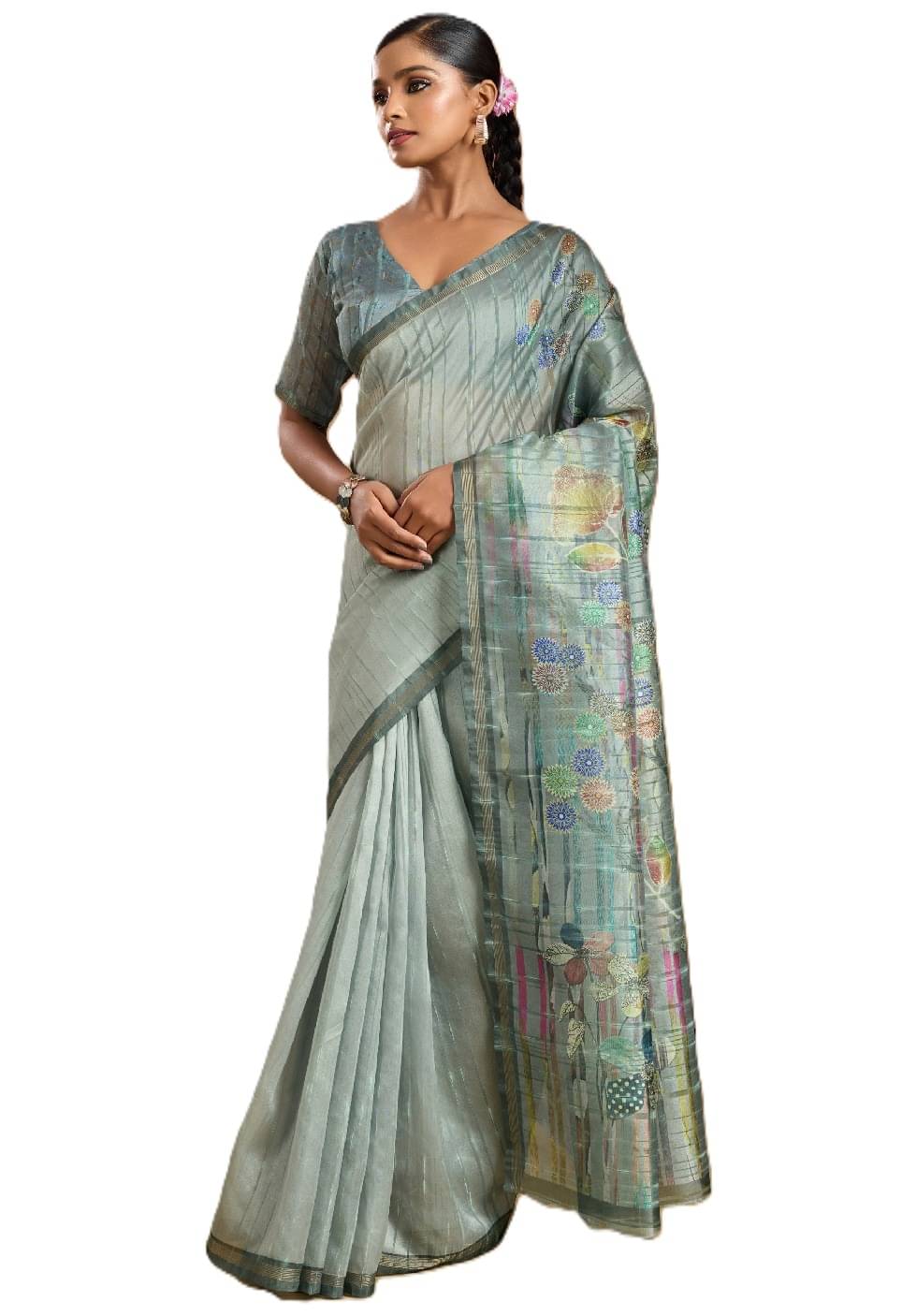     			Panbai sarees Silk Solid Regular Saree Without Blouse Piece ( Grey )