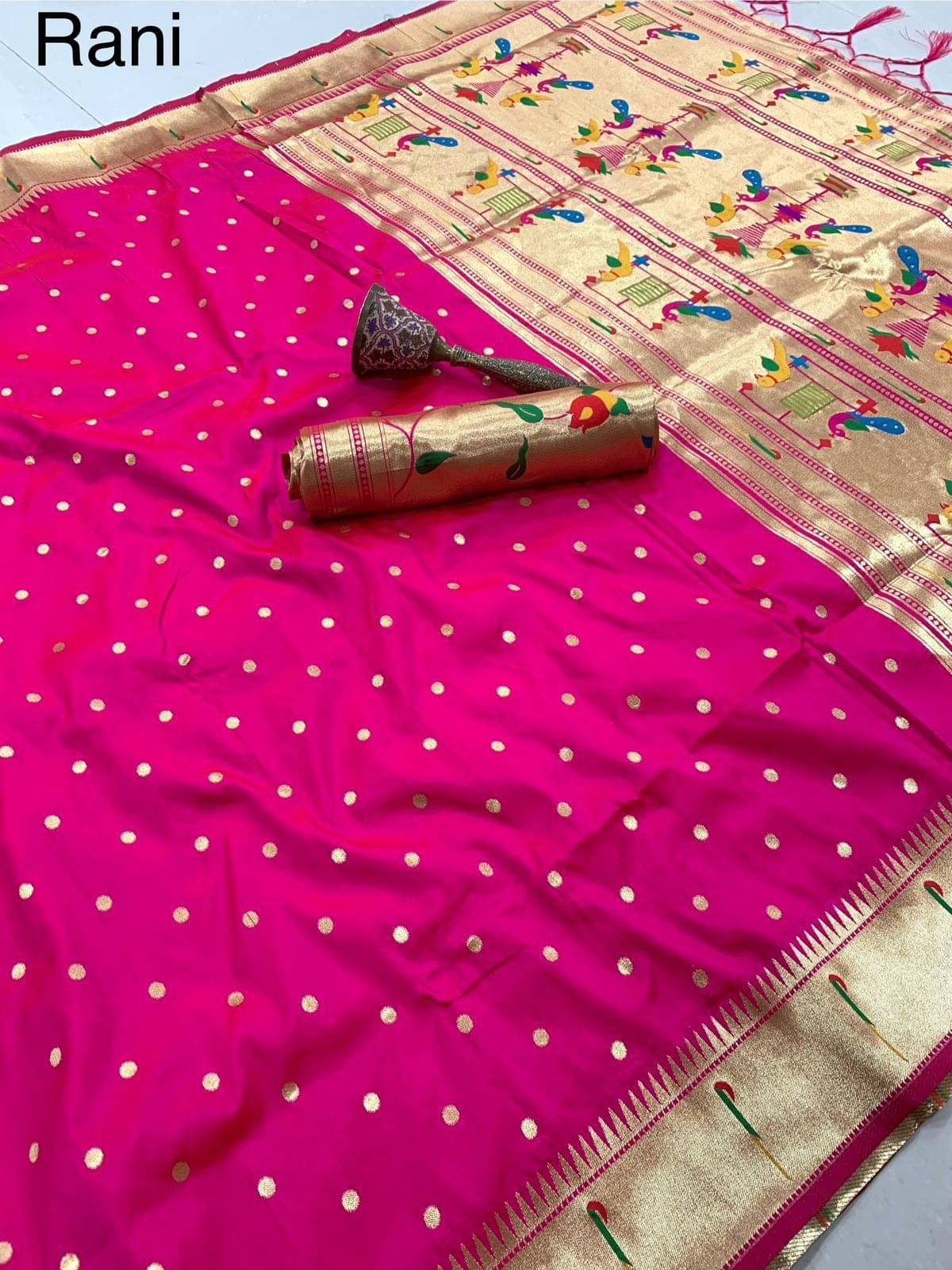     			Panbai sarees Silk Solid Regular Saree Without Blouse Piece ( Pink )