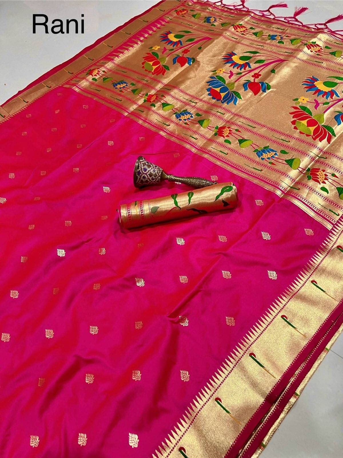     			Panbai sarees Silk Solid Regular Saree Without Blouse Piece ( Pink )