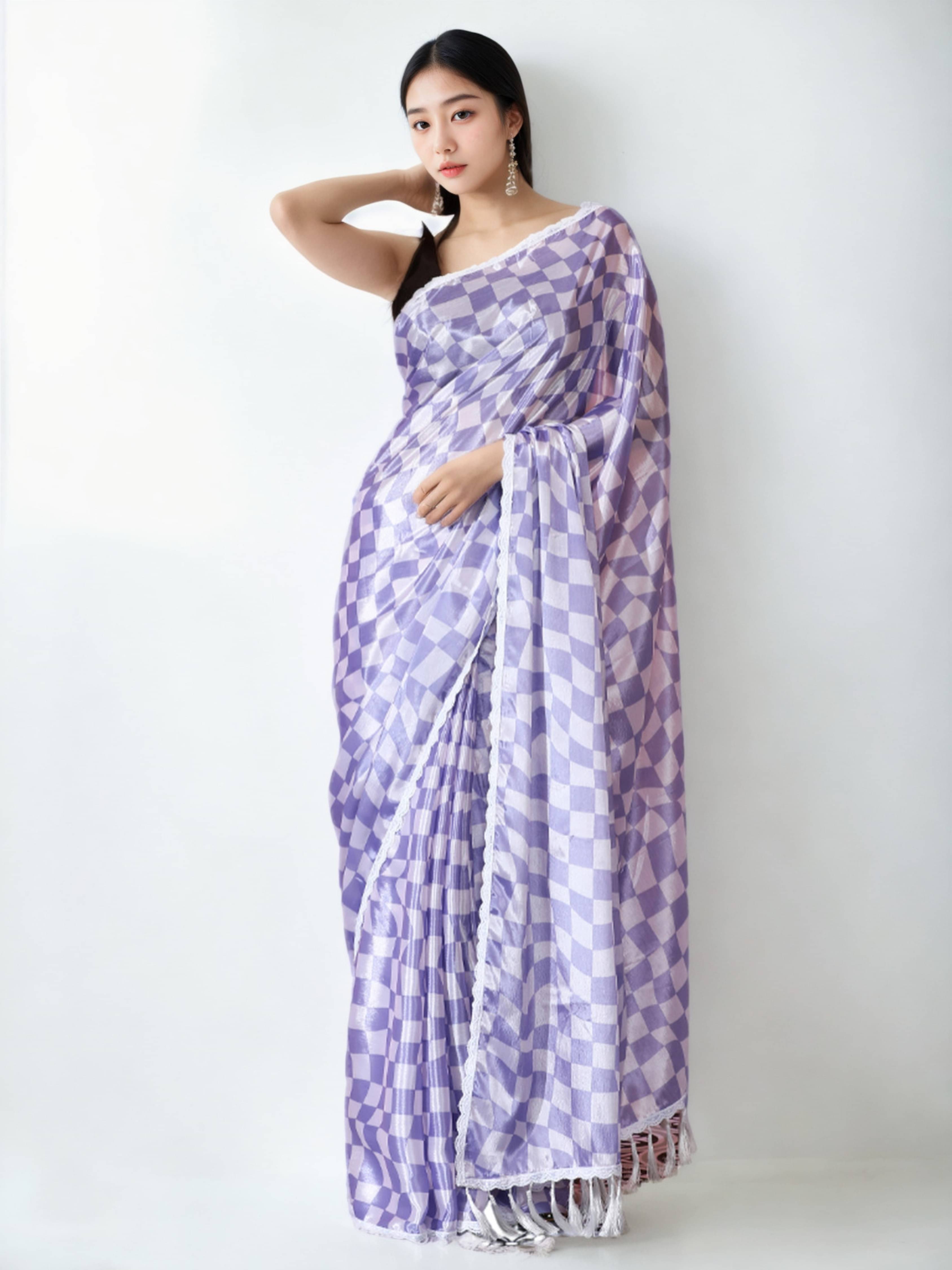     			Panbai sarees Silk Solid Regular Saree With Unstitched Blouse Piece ( Lavender )