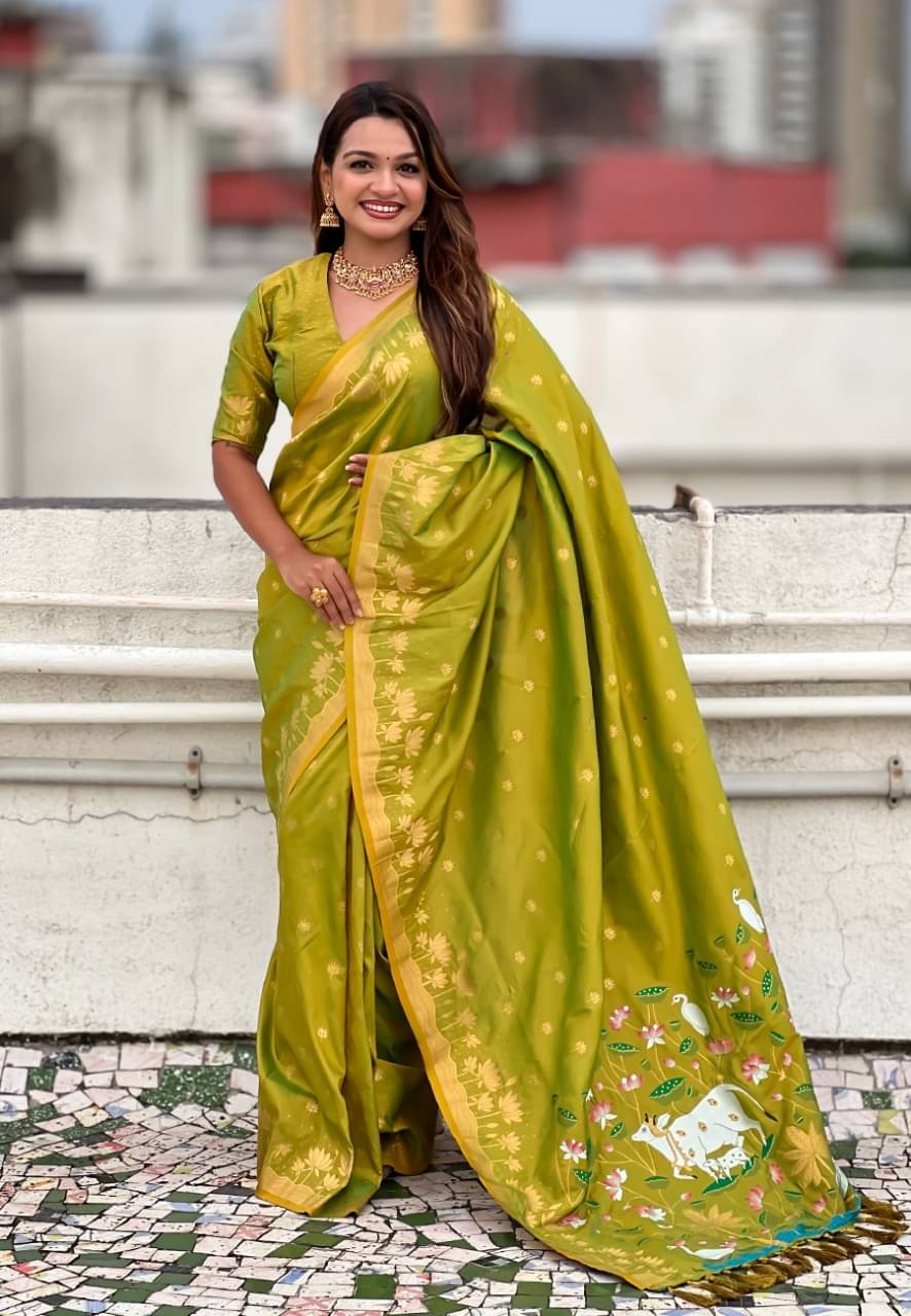     			Panbai sarees Silk Solid Regular Saree Without Blouse Piece ( Mint Green )