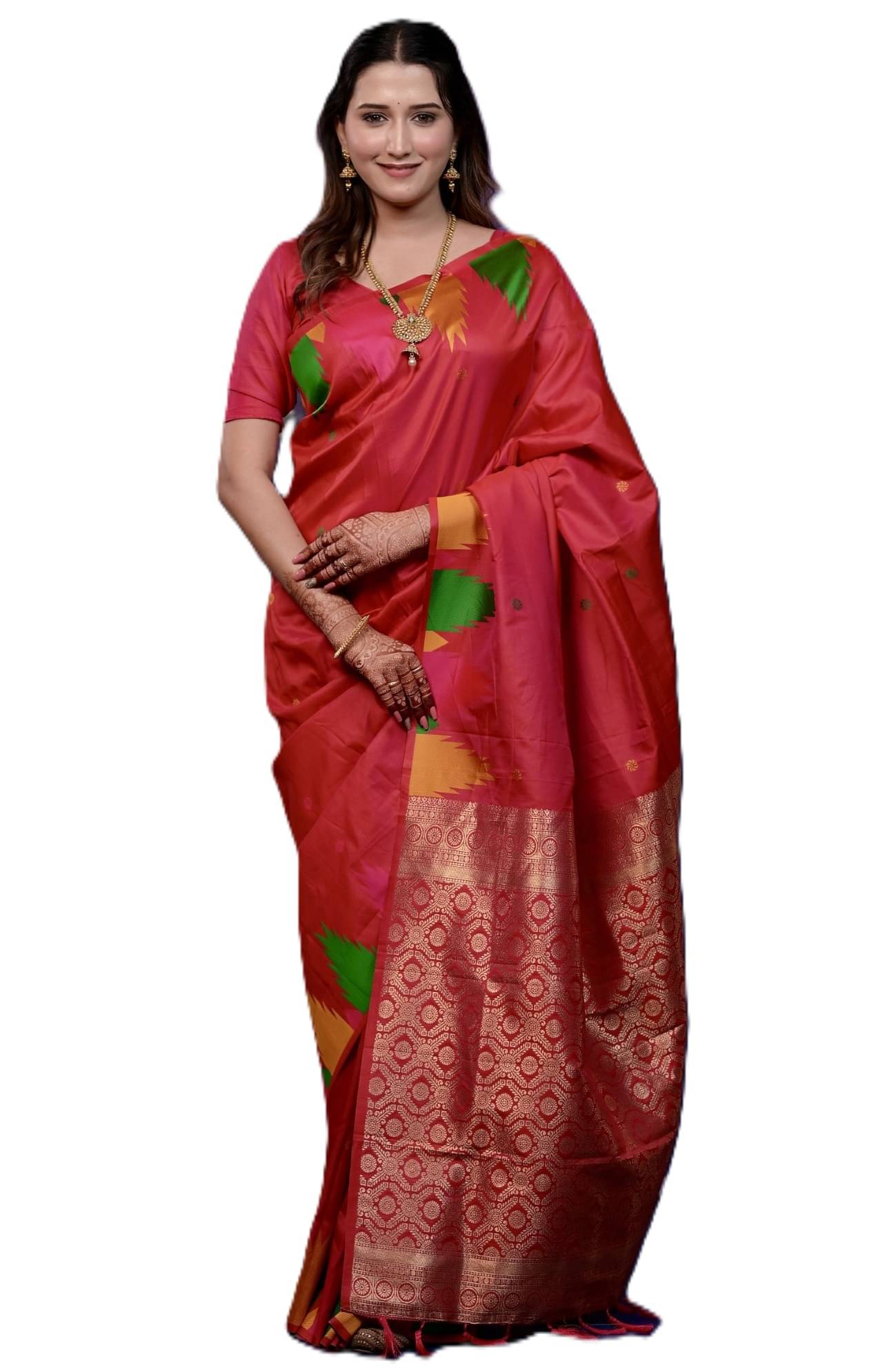     			Panbai sarees Silk Woven Regular Saree Without Blouse Piece ( Pink )