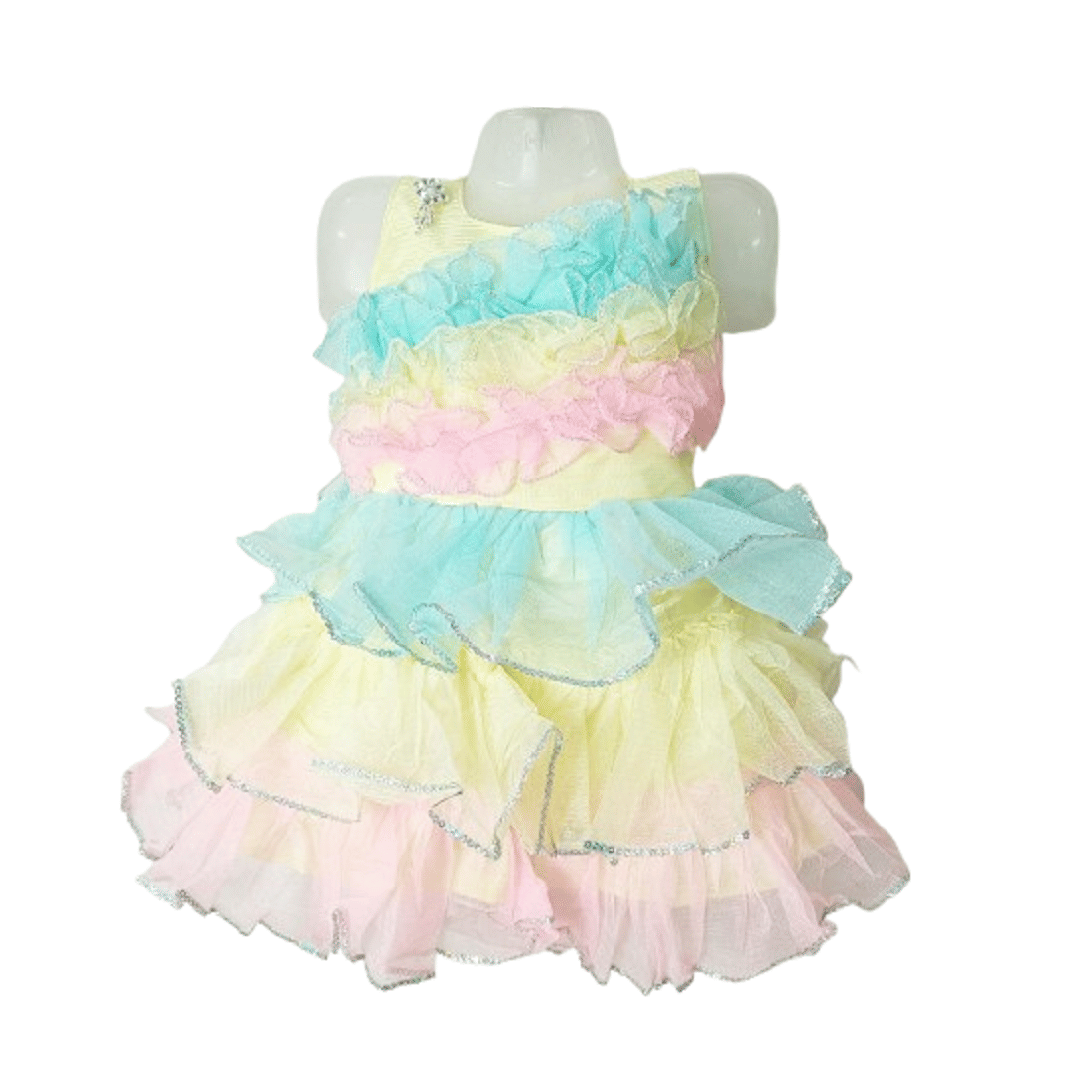     			Paridhaanmart.com Pack of 1 Baby Girls Net Dress ( Yellow )