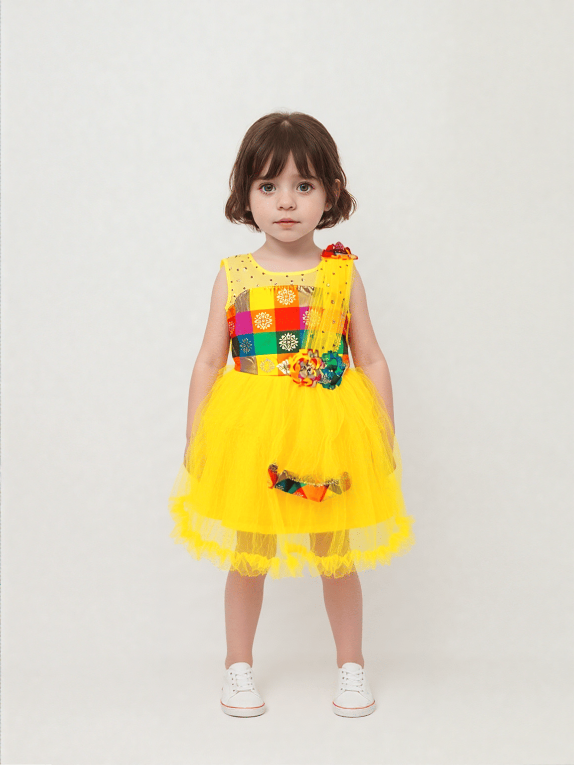     			Paridhaanmart.com Pack of 1 Baby Girls Net Dress ( Yellow )