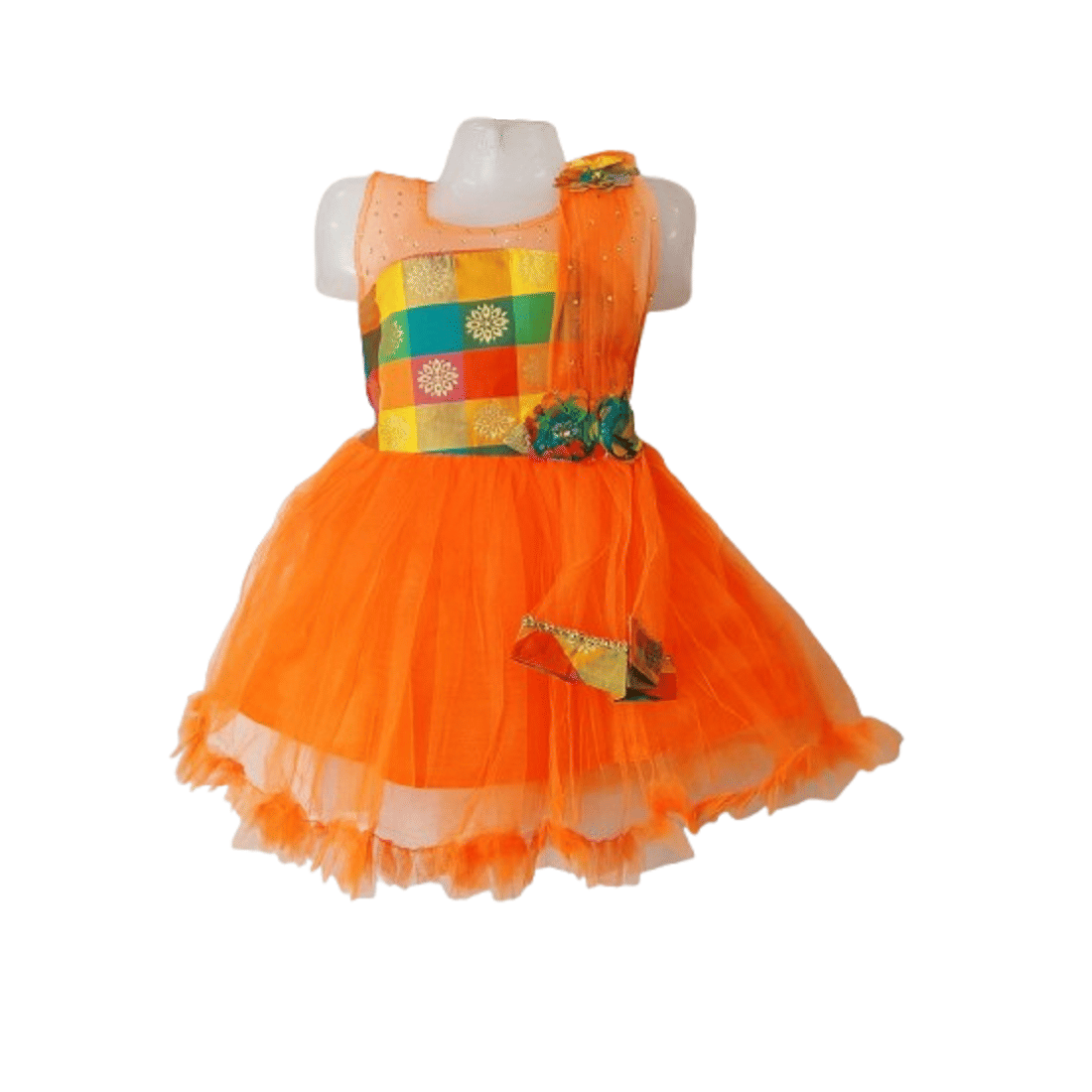     			Paridhaanmart.com Pack of 1 Baby Girls Net Dress ( Orange )