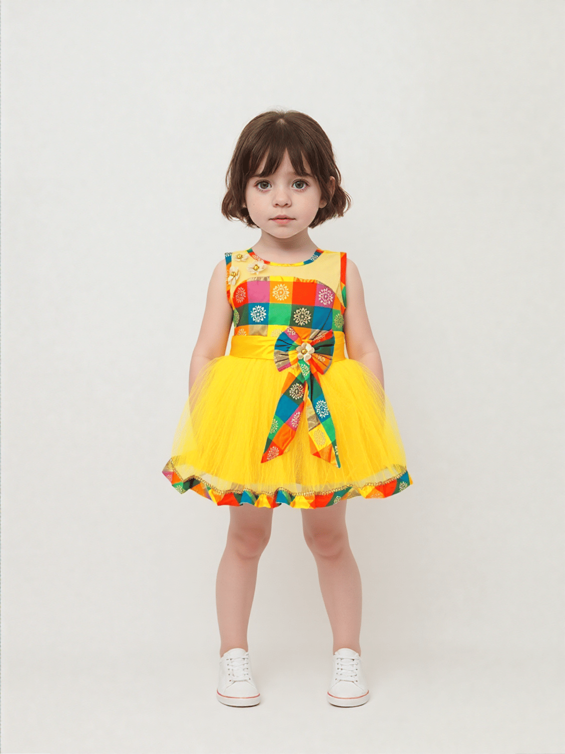     			Paridhaanmart.com Pack of 1 Baby Girls Net Dress ( Yellow )