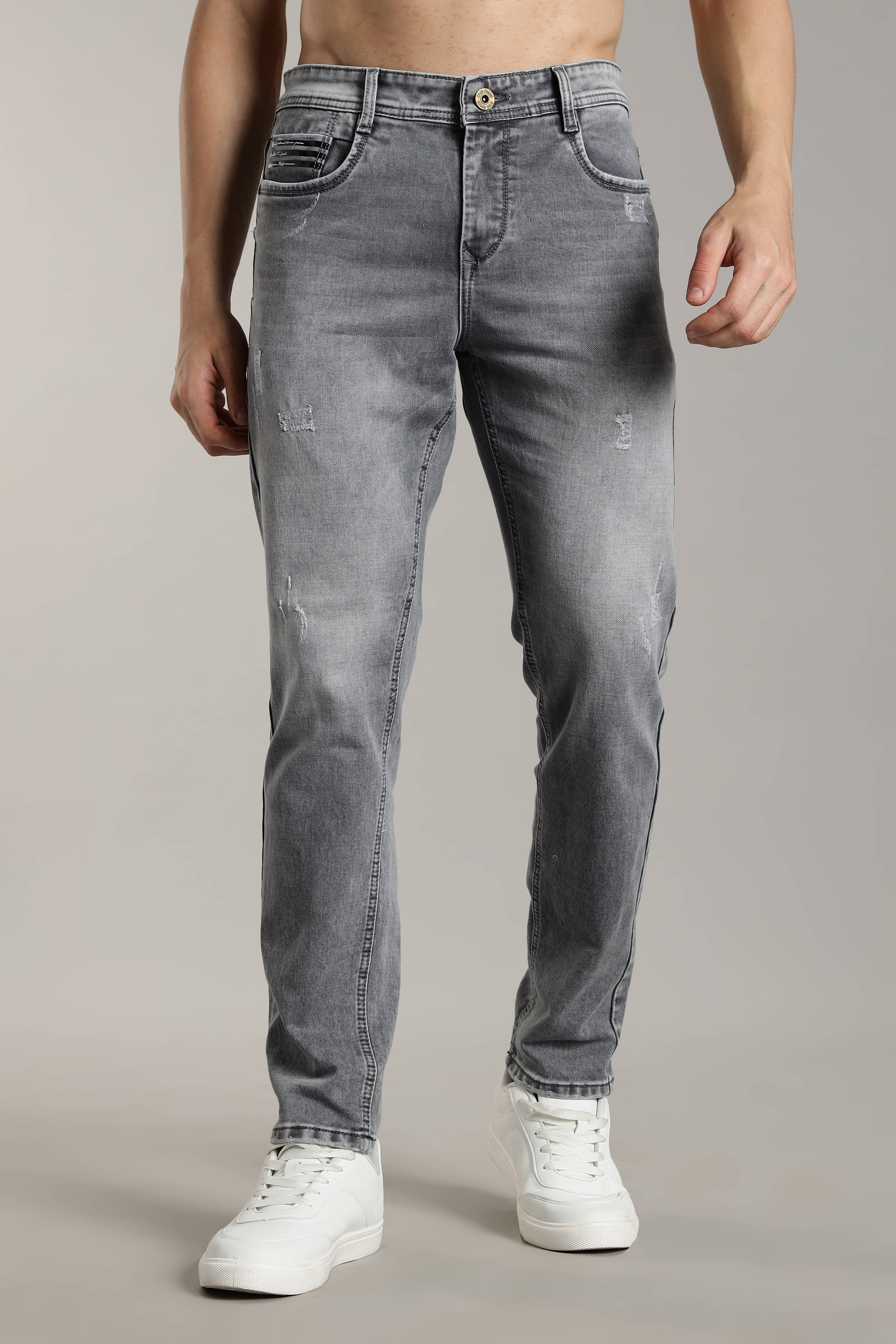 Paul Street Regular Fit Basic Men's Jeans - Silver ( Pack of 1 ) Paul Street Regular Fit Basic Men's Jeans - Silver ( Pack of 1 )