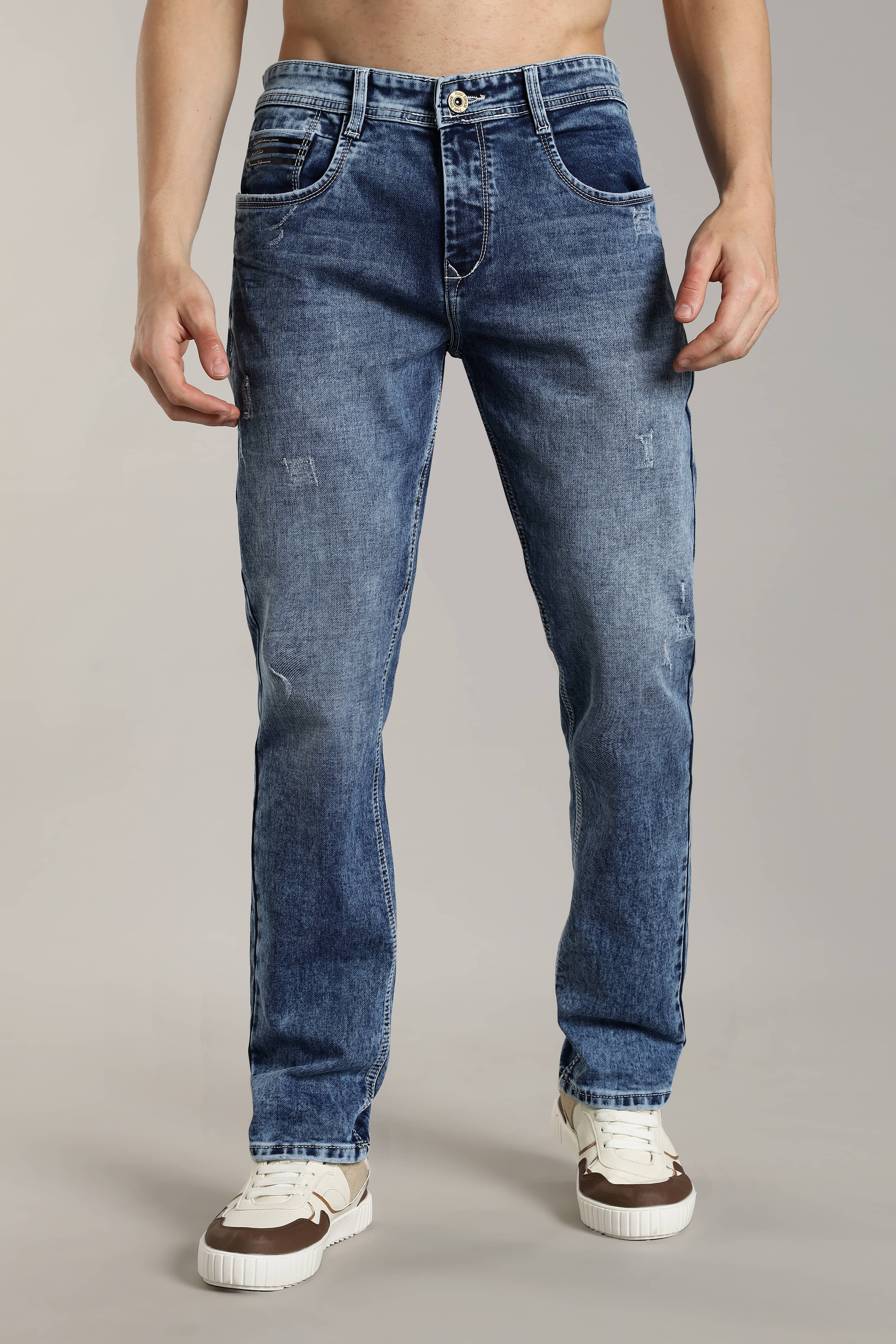     			Paul Street Regular Fit Basic Men's Jeans - Mid Blue ( Pack of 1 )