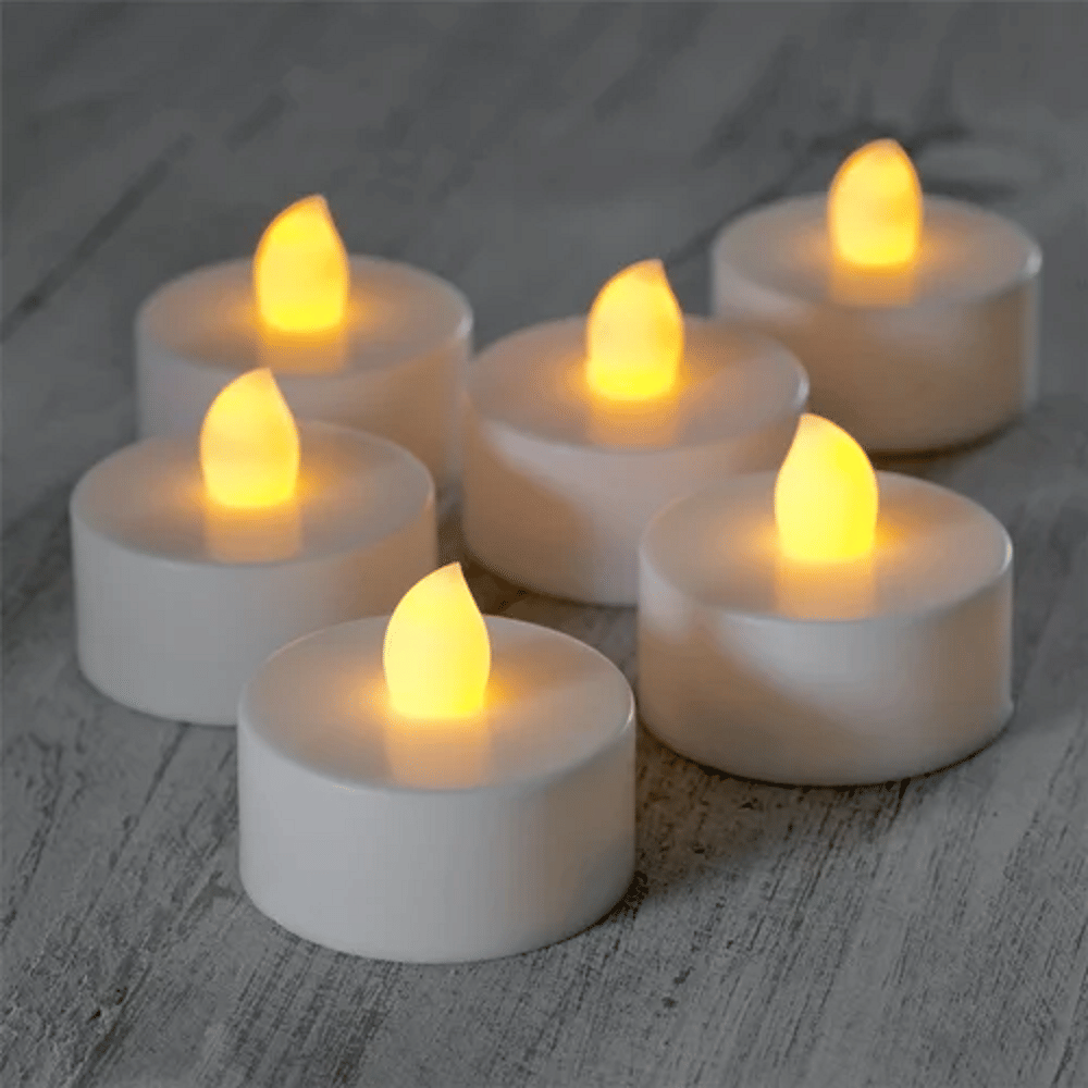     			Qin Pin White Unscented LED Tea Light Candle 5 cm ( Pack of 6 )