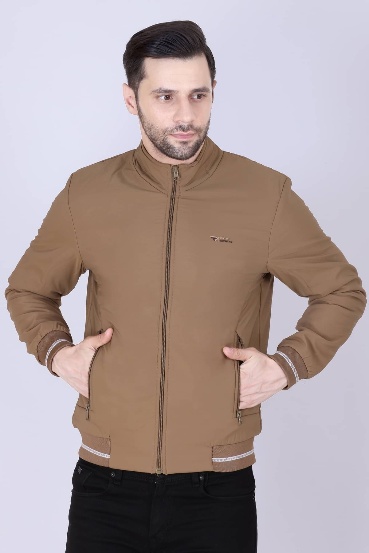     			RICH TOWN Nylon Men's Casual Jacket - Khaki ( Pack of 1 )