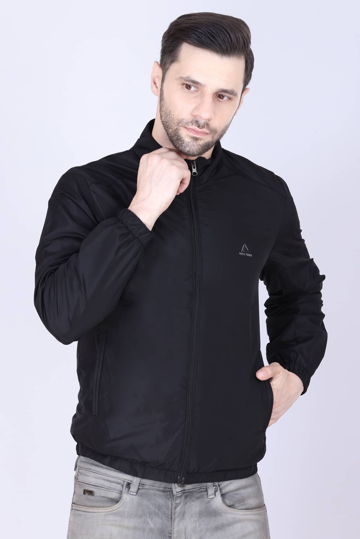     			RICH TOWN Nylon Men's Windcheater Jacket - Black ( Pack of 1 )