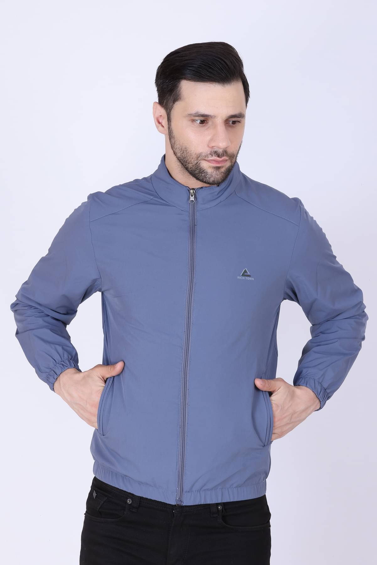     			RICH TOWN Nylon Men's Windcheater Jacket - Light Blue ( Pack of 1 )