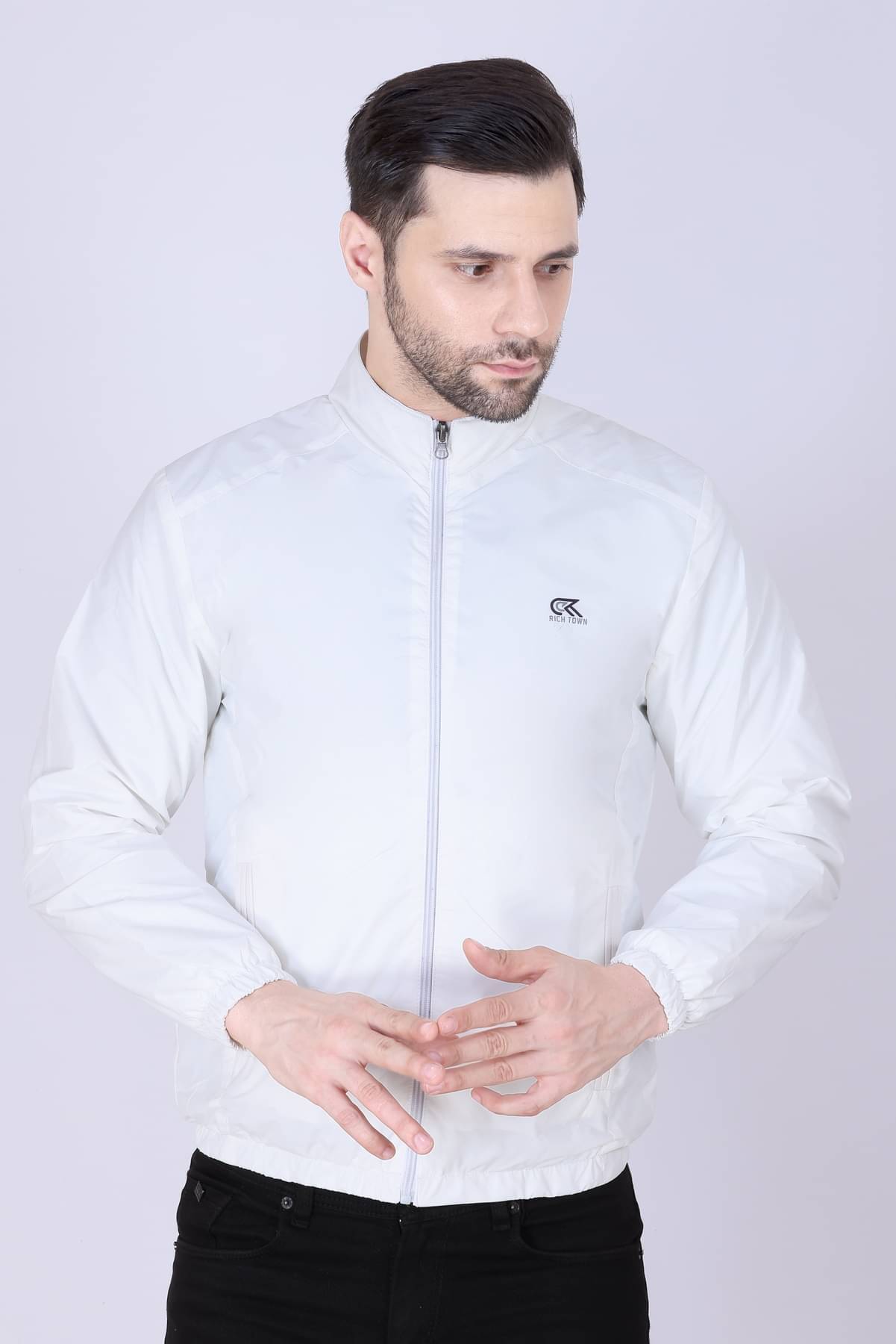     			RICH TOWN Nylon Men's Windcheater Jacket - White ( Pack of 1 )