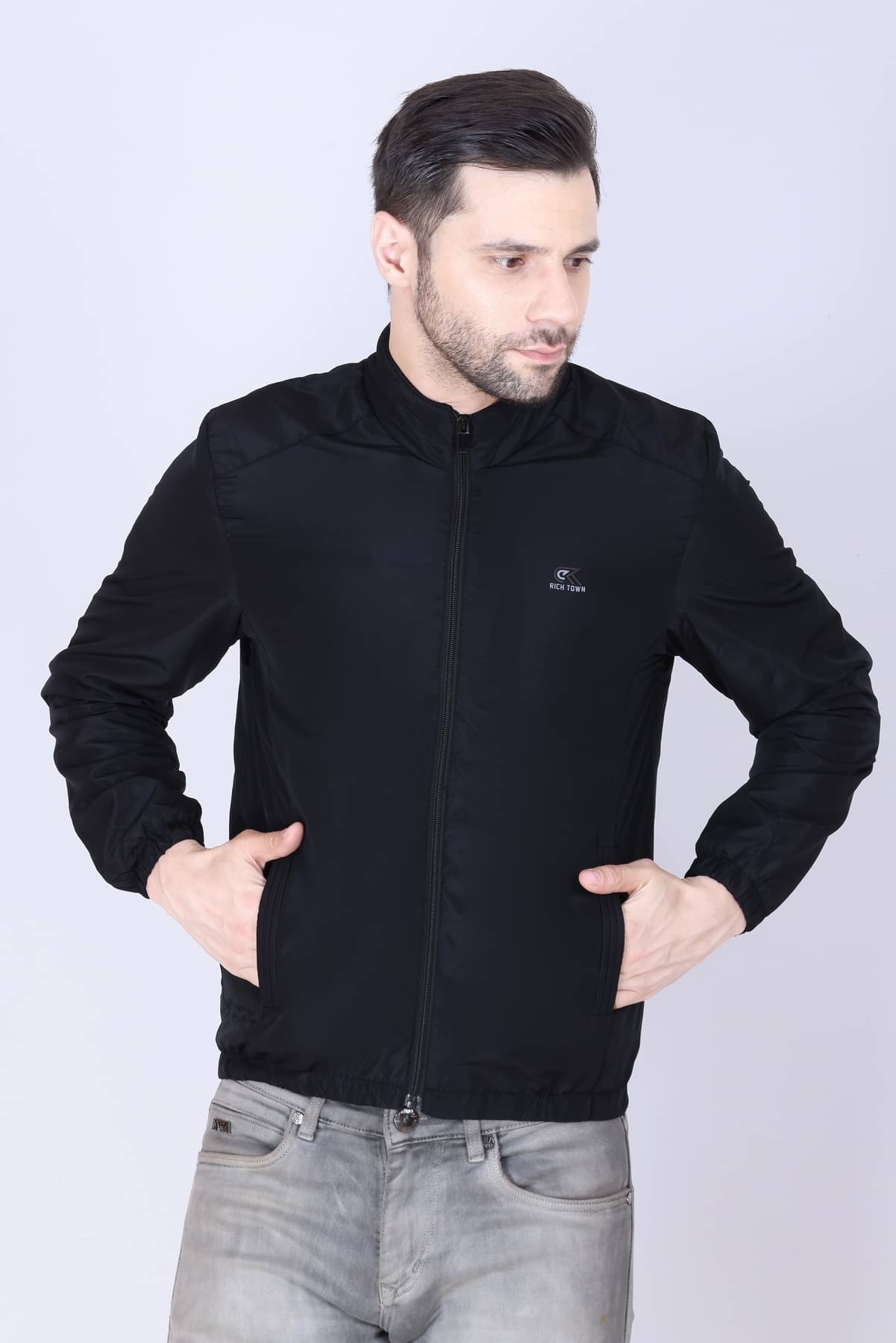     			RICH TOWN Nylon Men's Windcheater Jacket - Black ( Pack of 1 )