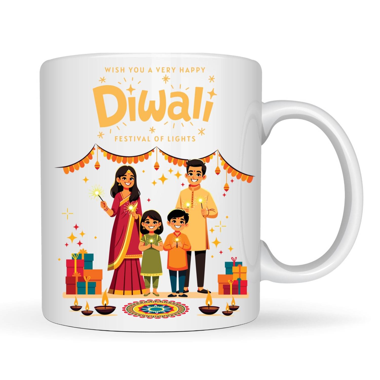     			Ridaa Diwali Special Mug Ceramic Coffee Mug 350 mL ( Pack of 1 )
