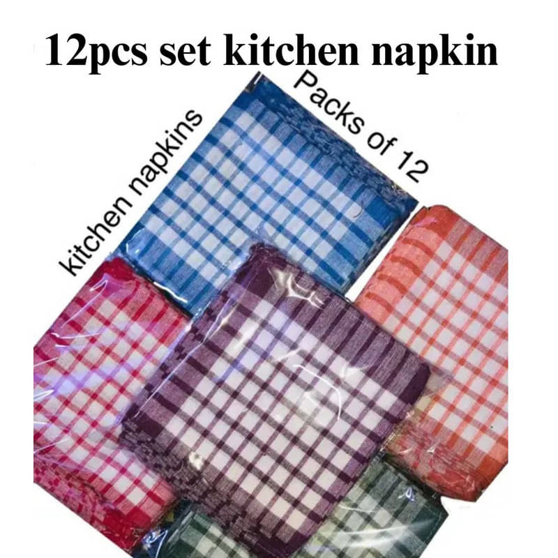     			SHREENATH SOLUTION Set of 12 Cotton Napkin