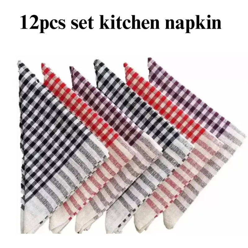     			SHREENATH SOLUTION Set of 12 Cotton Napkin