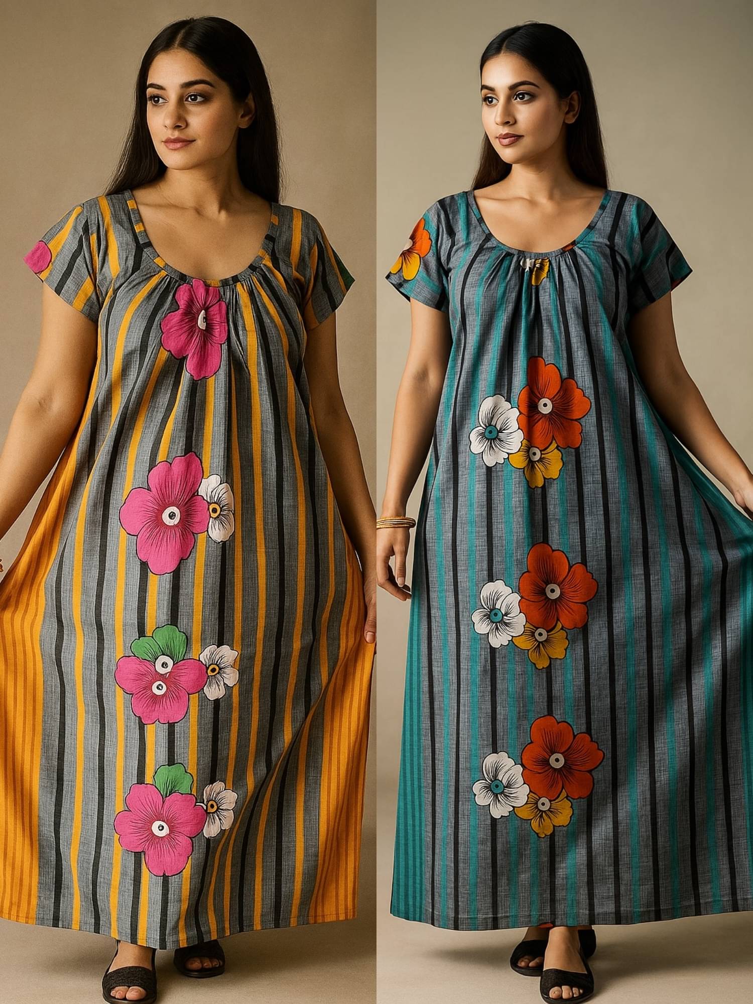     			SUCHITRA STORE Cotton Printed Women Regular Nighty ( Multi Color )
